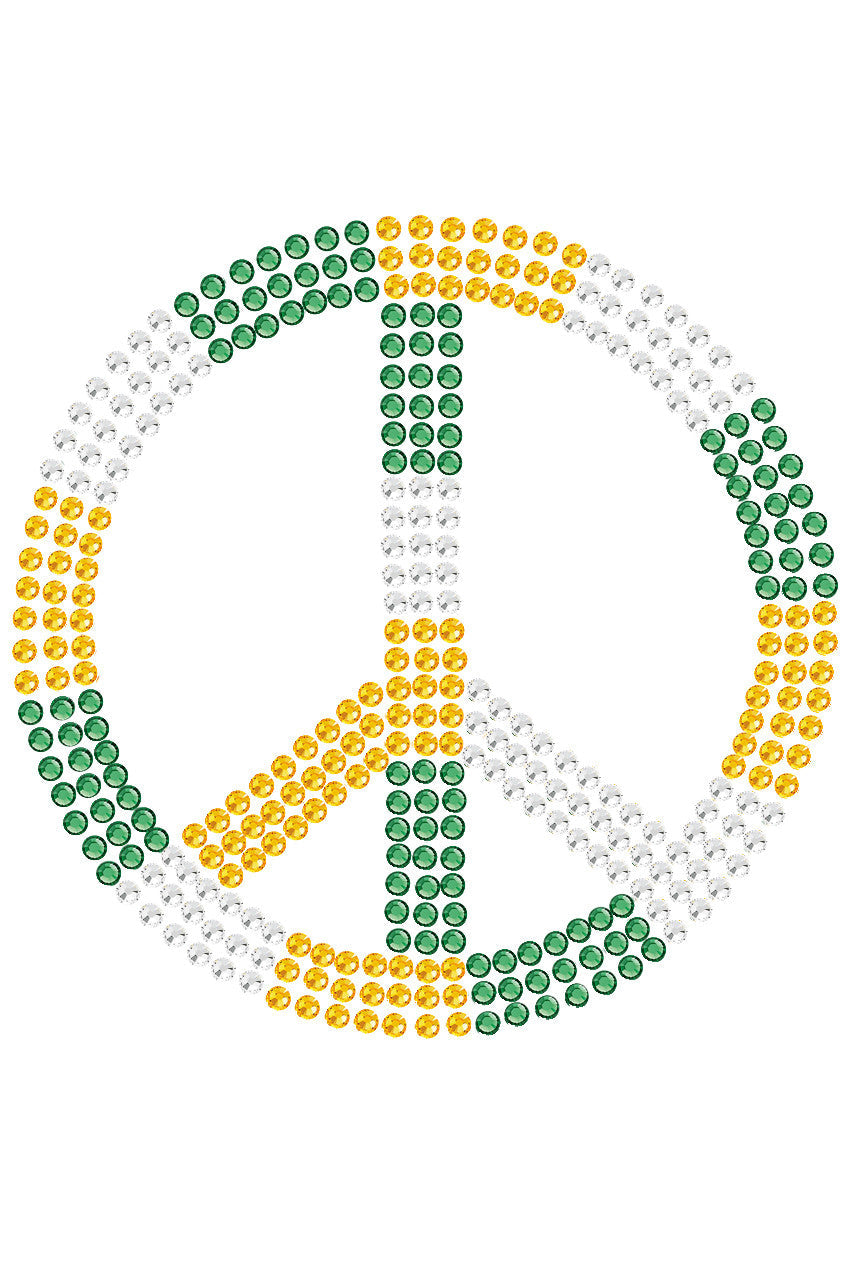 Peace Sign (Green, Gold, & Clear) - Bandanna