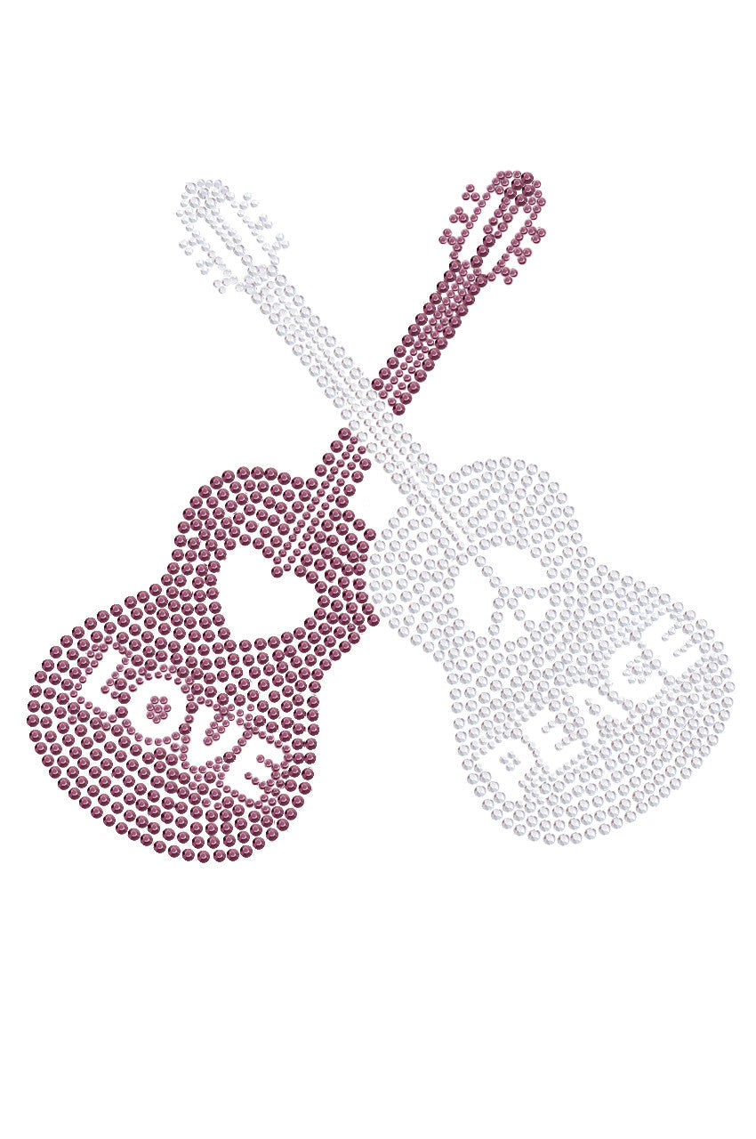 Guitars - Love & Peace - Womens T-shirt