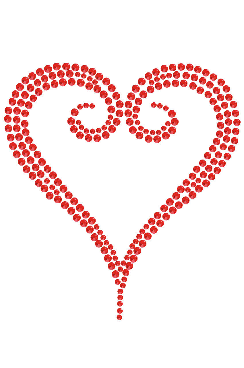 Red Rhinestone Heart - Womens T-shirt