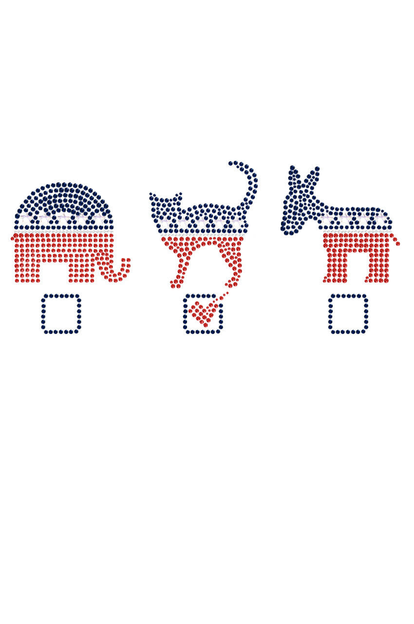 Vote Cat, Elephant, Donkey - Womens T-shirt