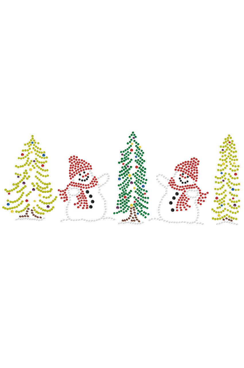 Two Snowmen in Trees - Womens T-shirt