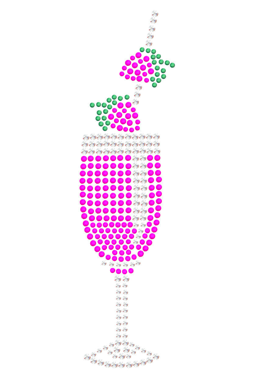 Strawberry Daiquiri - Austrian crystal Rhinestones - Womens T-shirt