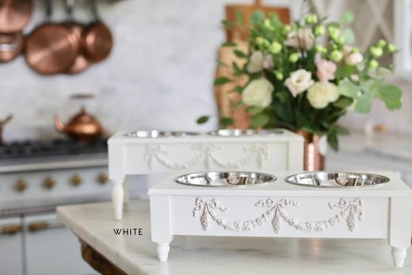 Bonne et Filou – Rose Swag Elevated Pet Bowl Feeder