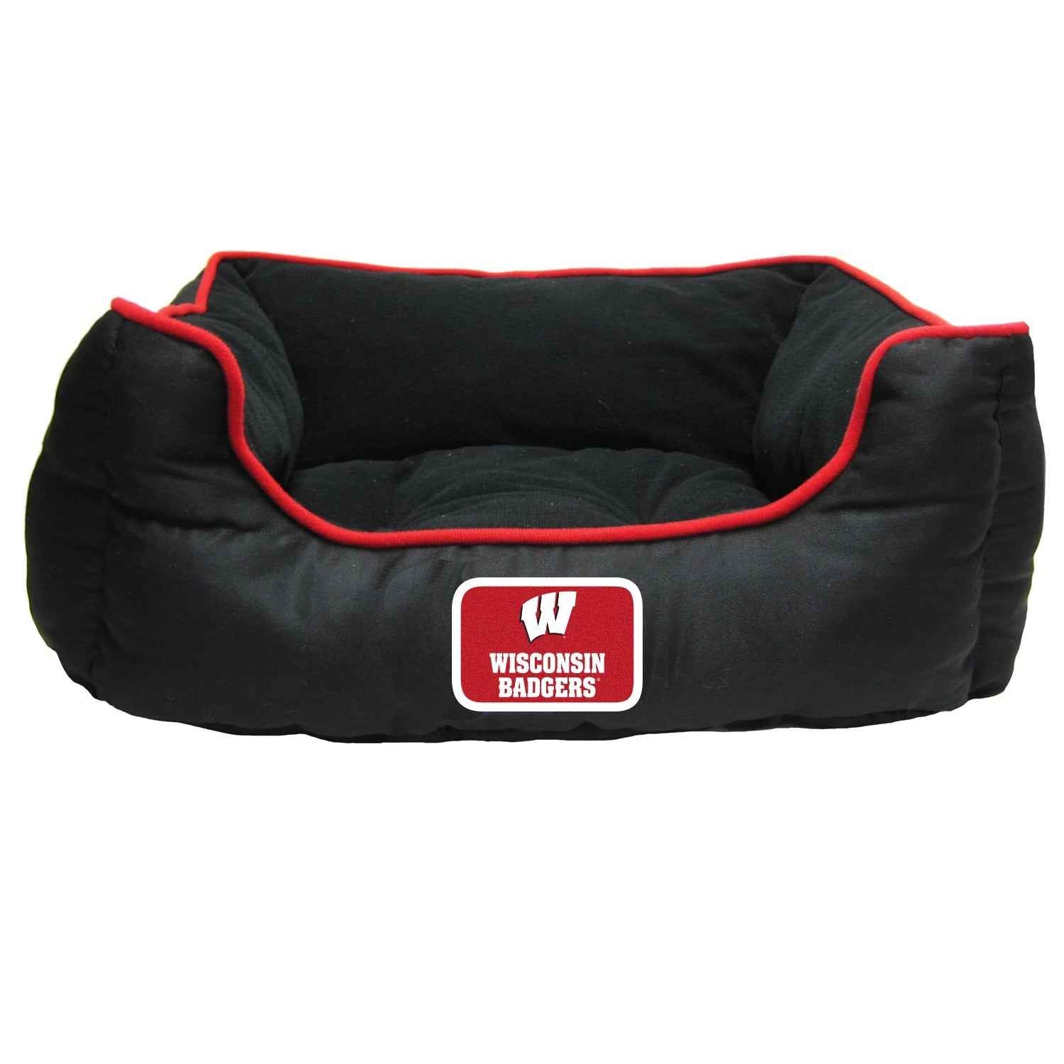 NCAA University of Wisconsin Badgers Plush Cuddle Dog Bed
