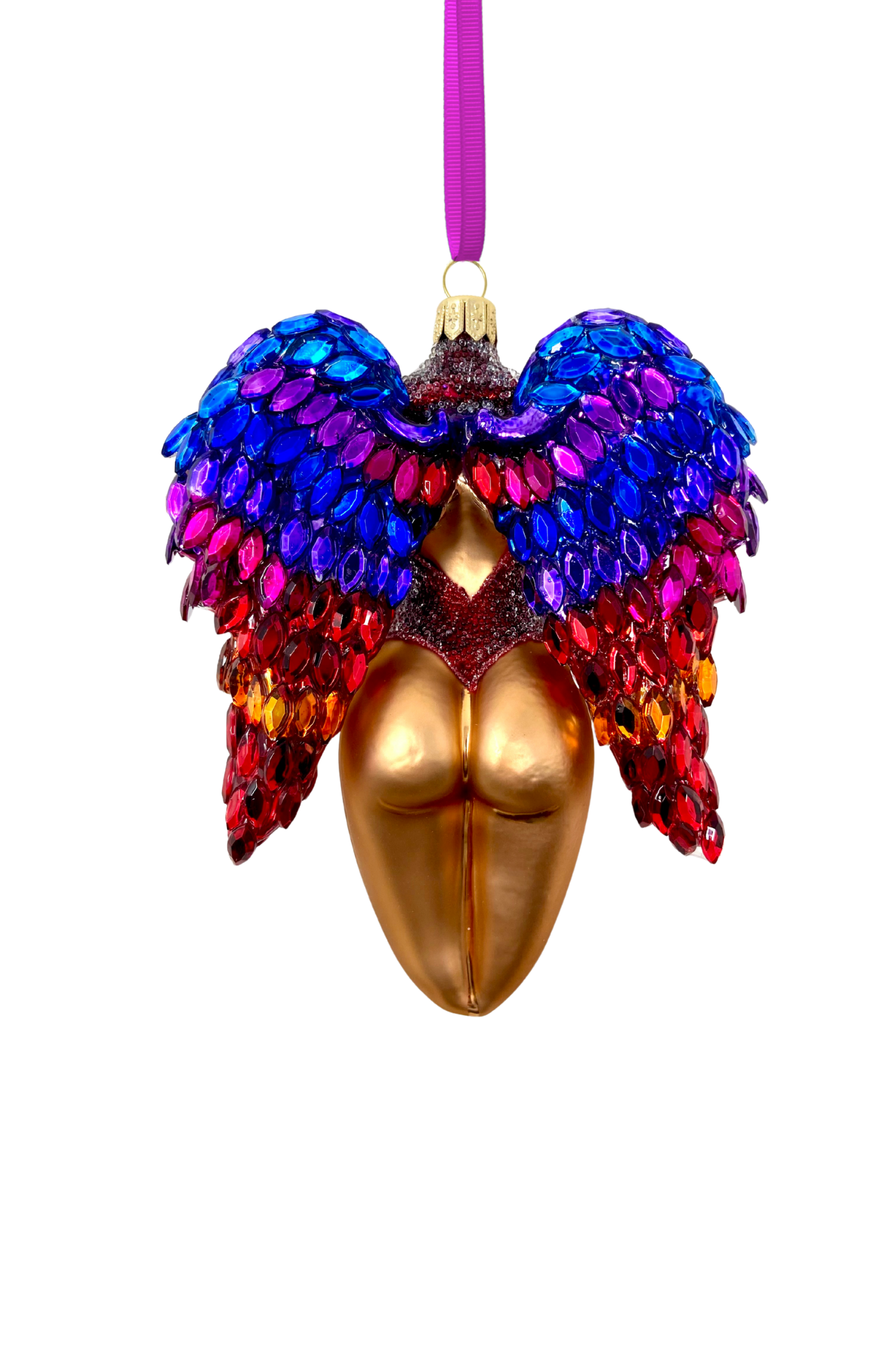 Saphira Winged Angel Sculpture Glass Ornament