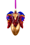 Saphira Winged Angel Sculpture Glass Ornament
