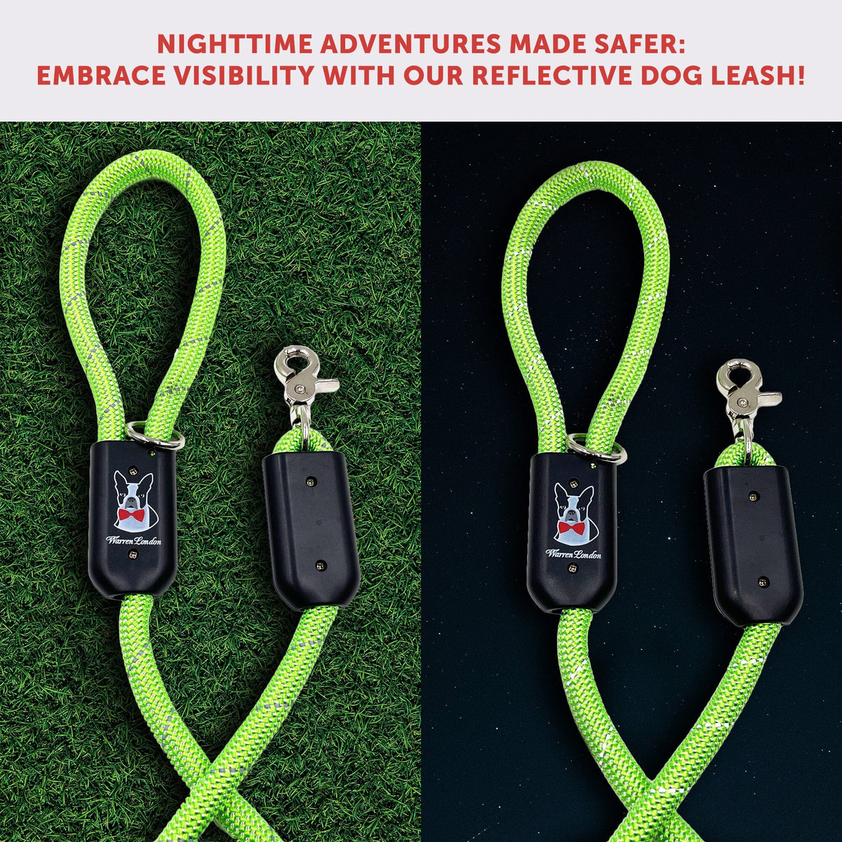 Rope Leash - Rainbow Reflective | HT Animal Supply