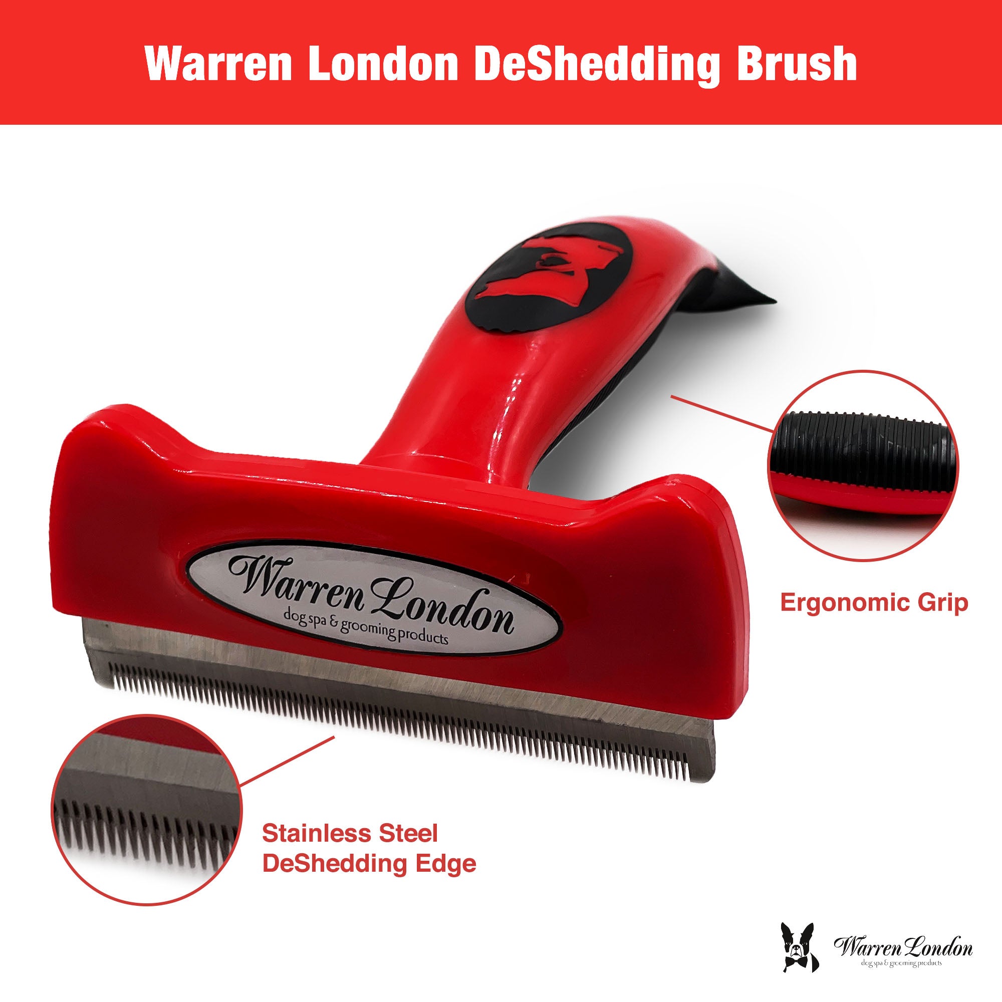 De-Shedding Dog Brush for Long Hair (>1")