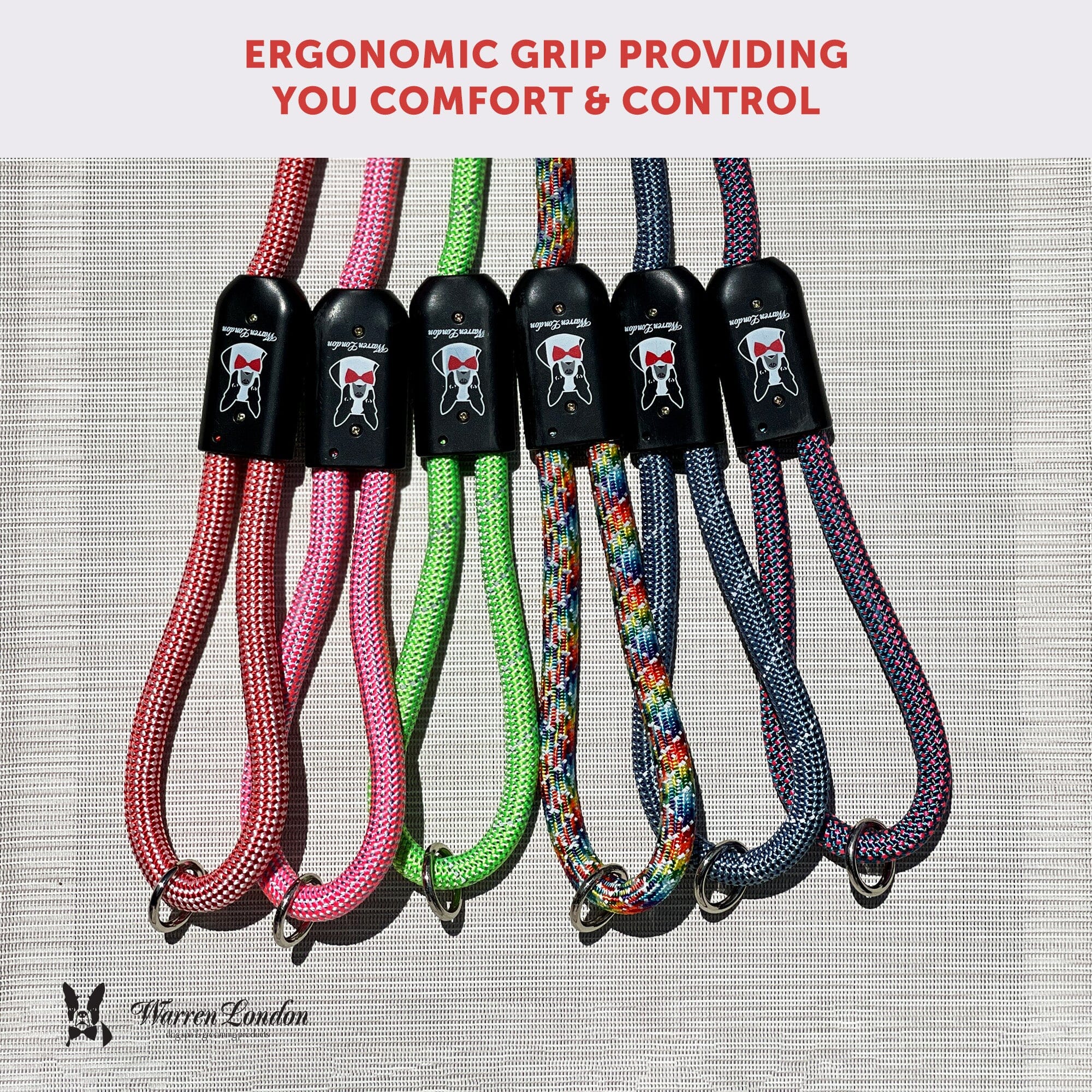 Rope Leash - Rainbow Reflective