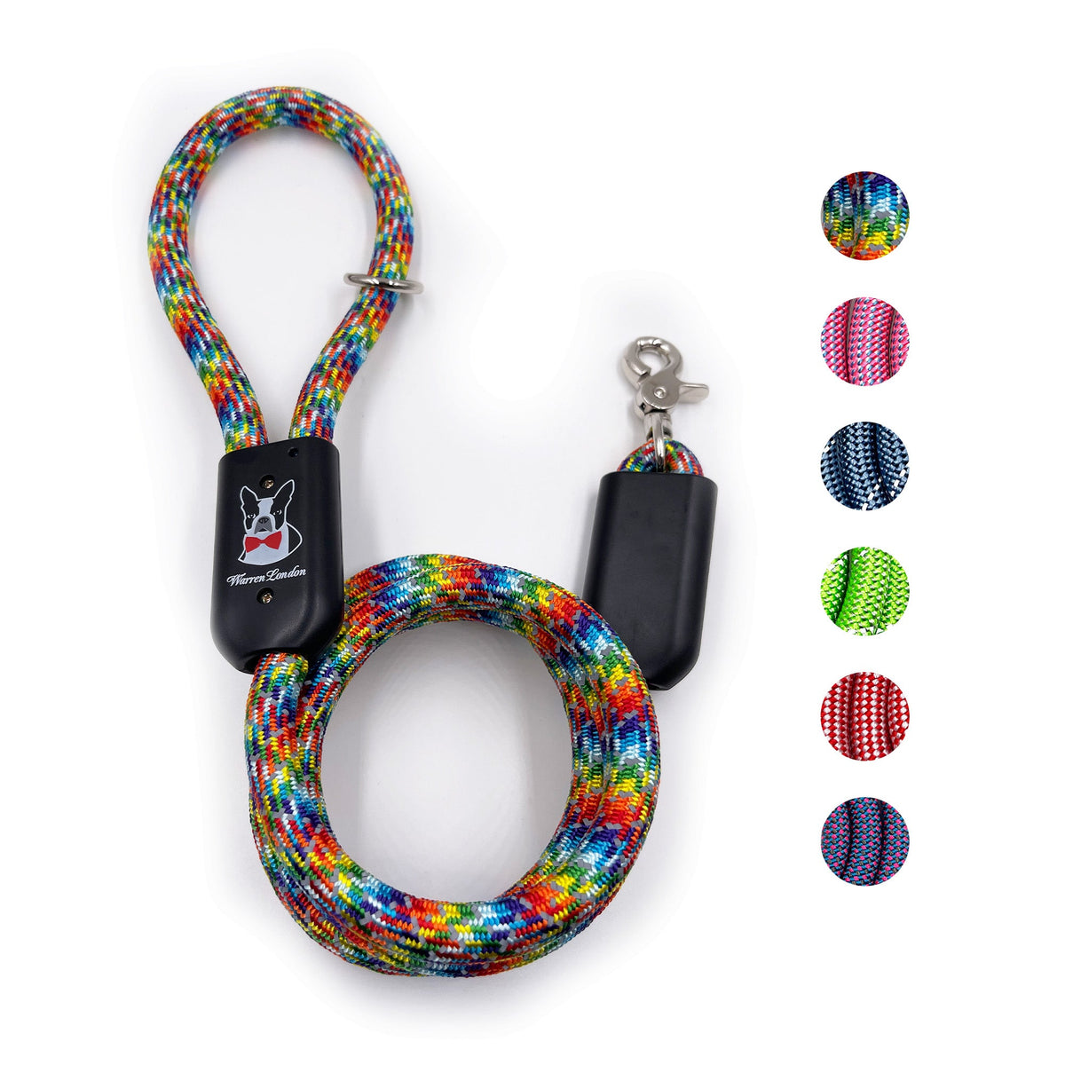 Rope Leash - Rainbow Reflective | HT Animal Supply