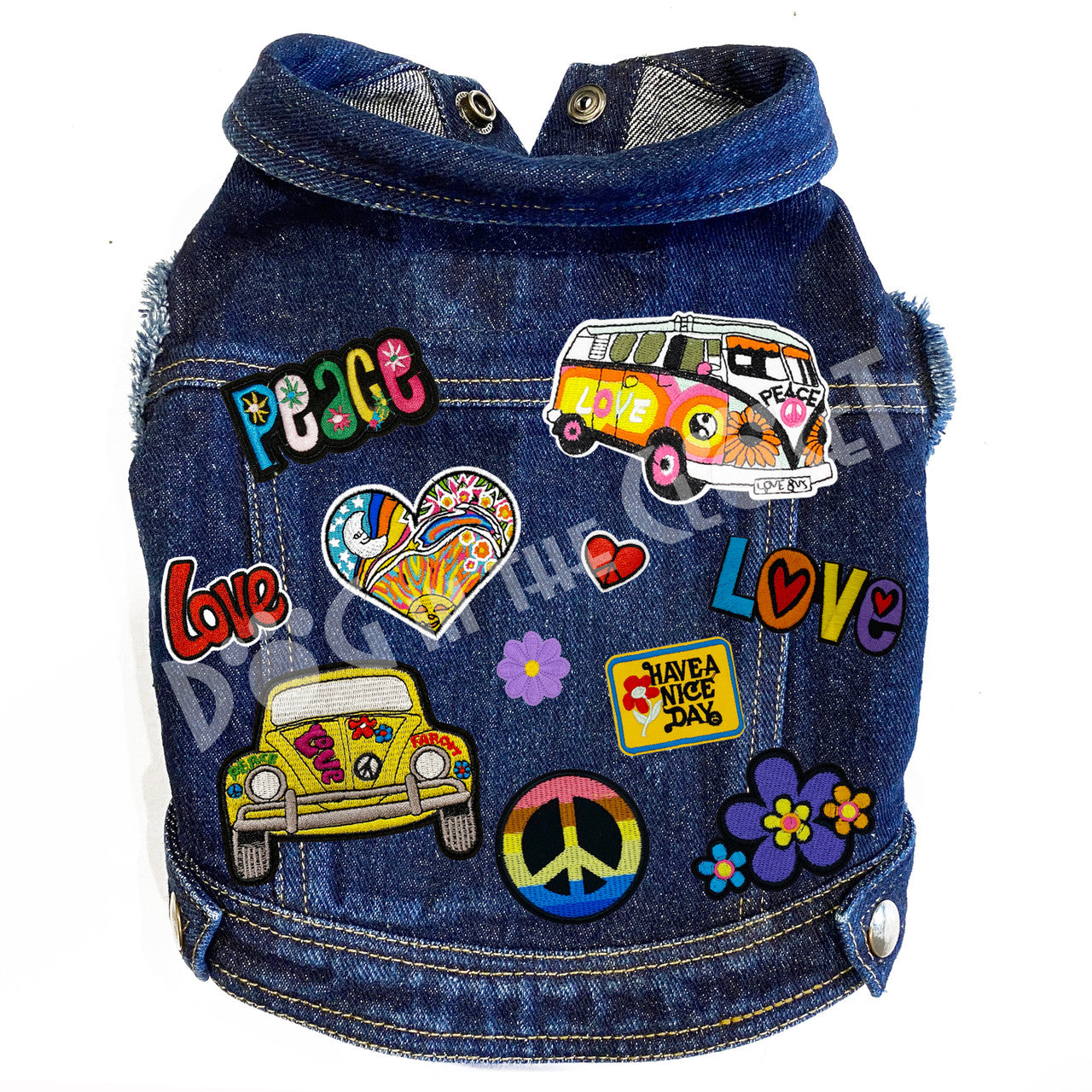 Hippy Love Denim Dog Jacket
