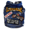 Live to Ride Little Biker Denim Dog Jacket