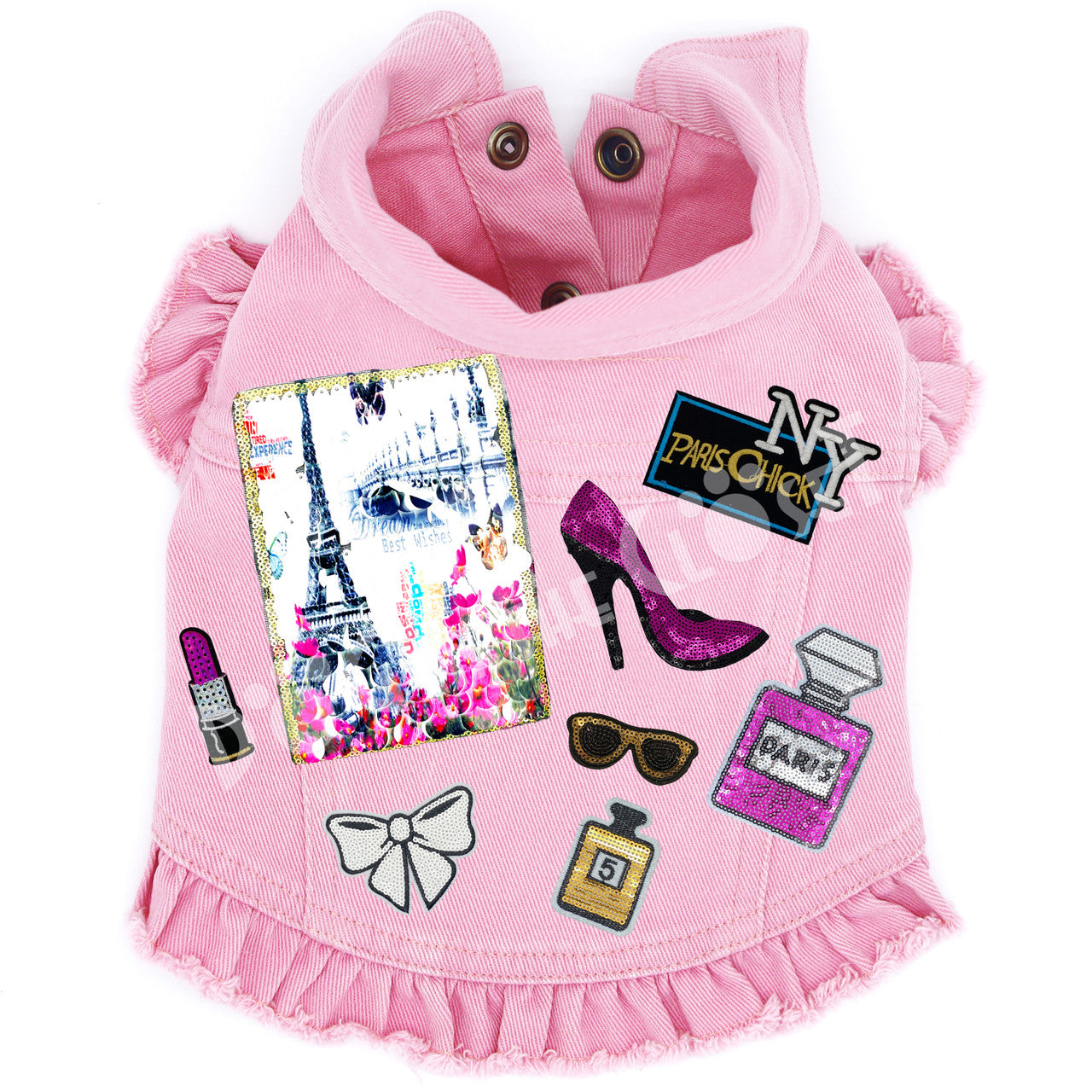 Love Paris Denim Dog Jacket