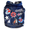 Nautical Ships Denim Dog Jacket