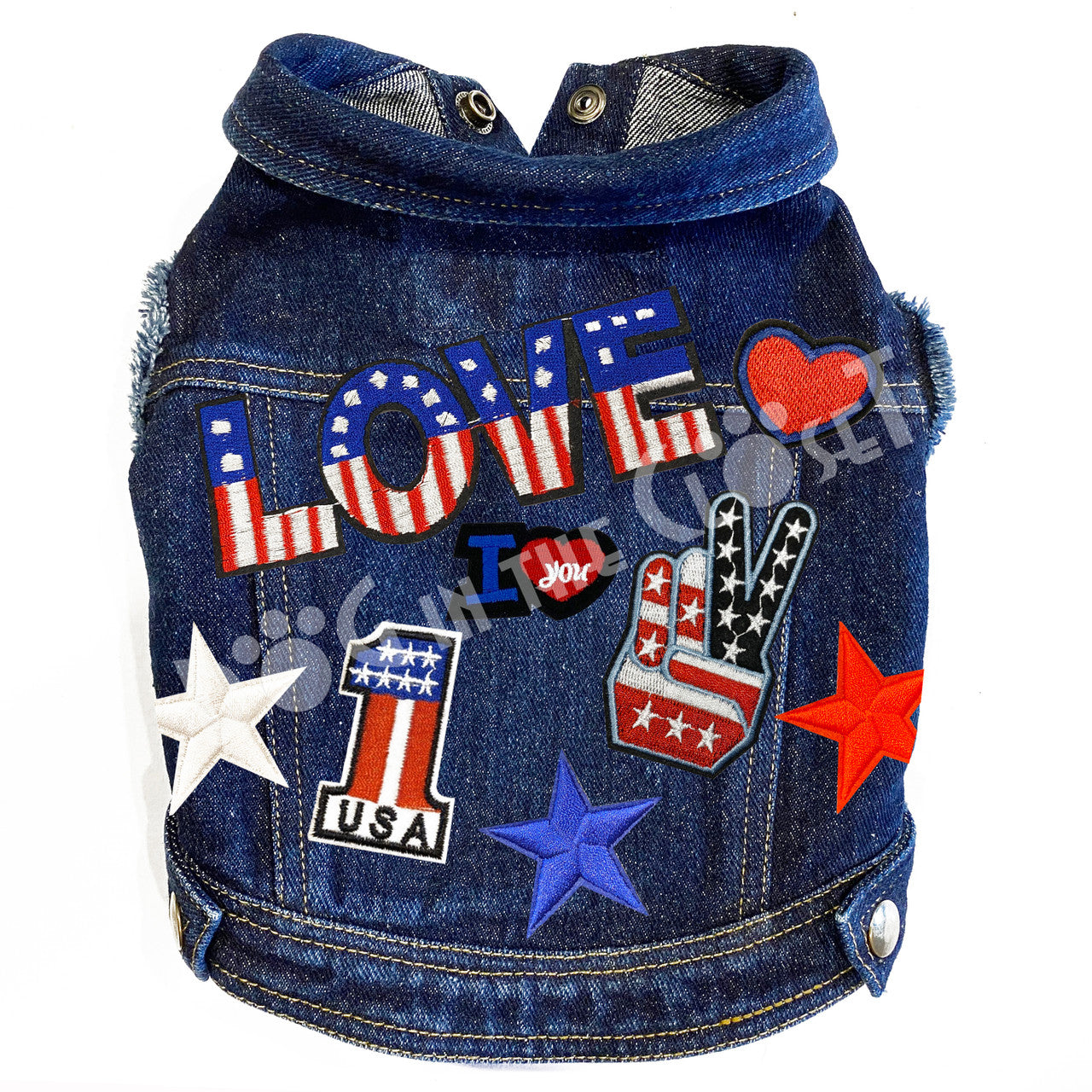 RWB Love Denim Dog Jacket