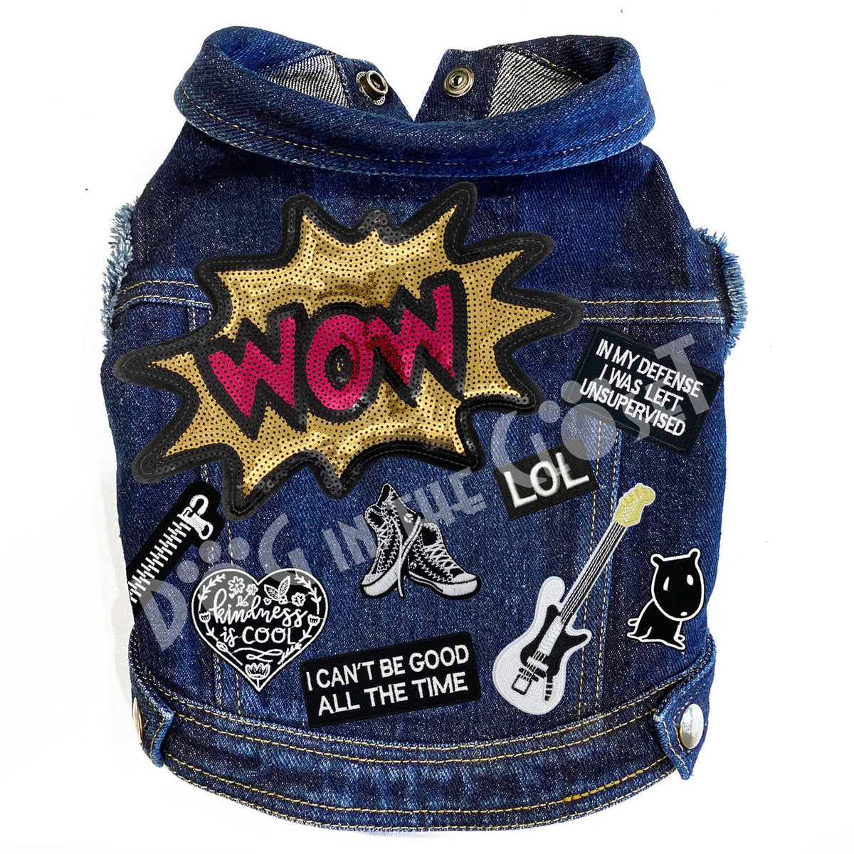Wow Im Cool Denim Dog Jacket