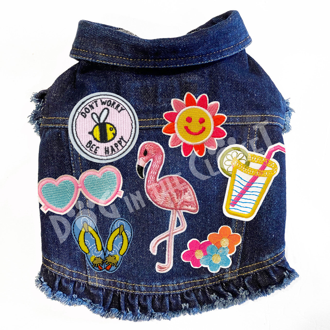 Bee Happy Denim Dog Jacket