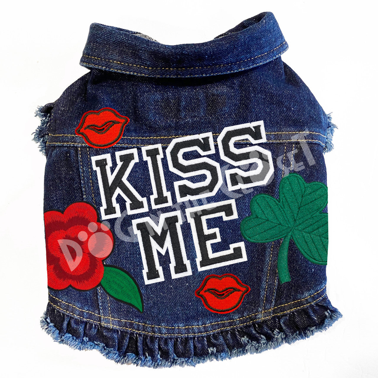 Kiss Me Denim Dog Jacket