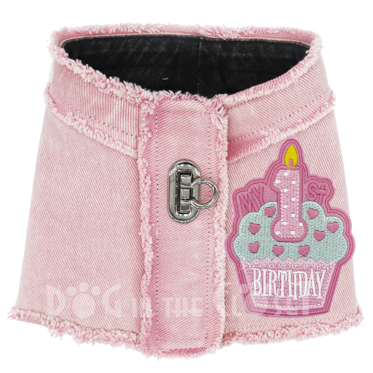 1st Birthday (Pink) Denim Harness Vest