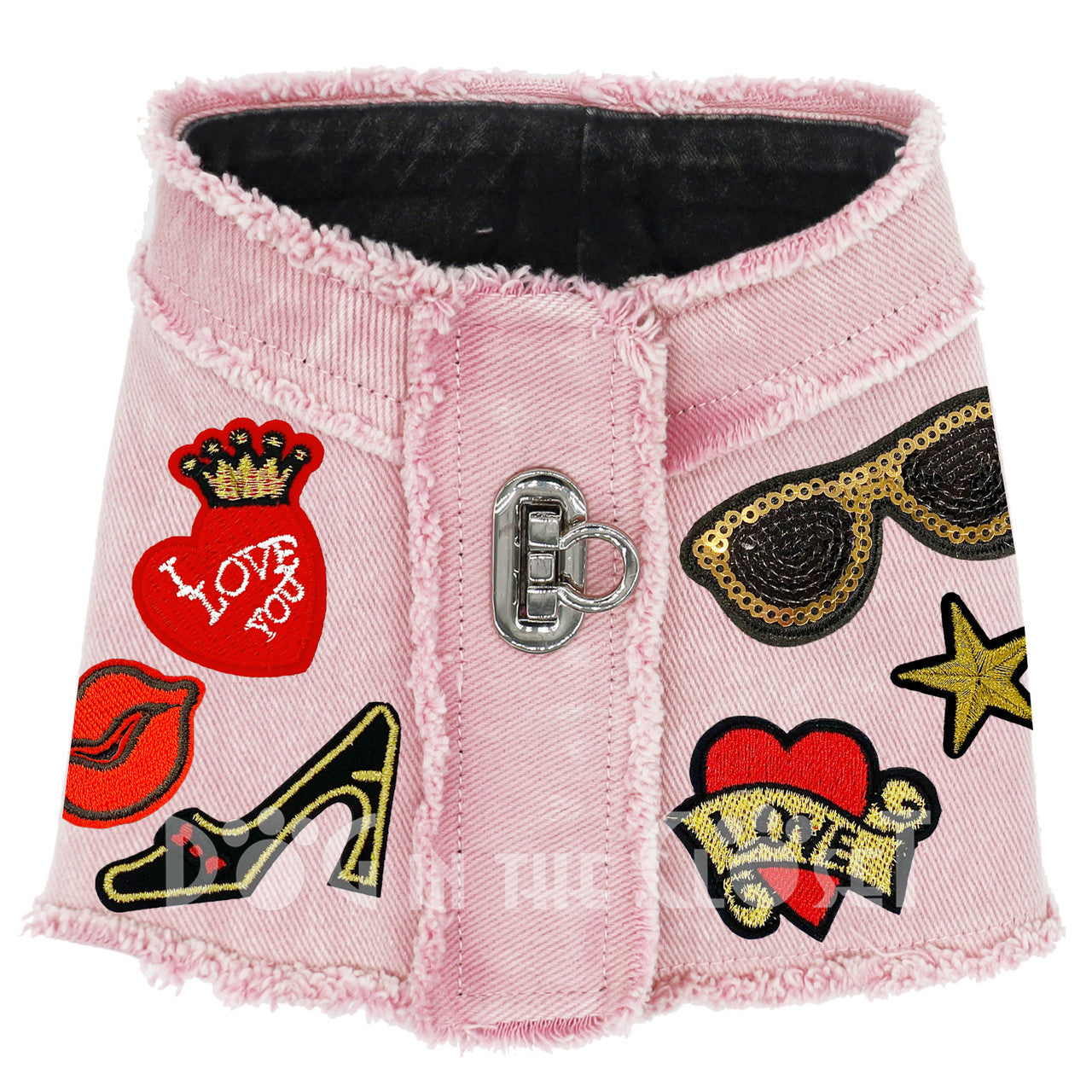 I Love You Denim Harness Vest