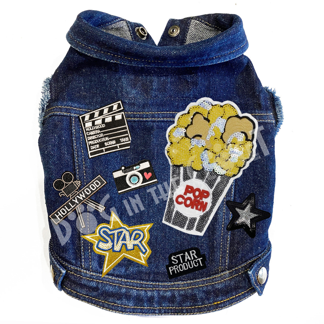 Popcorn & Movies Denim Dog Jacket