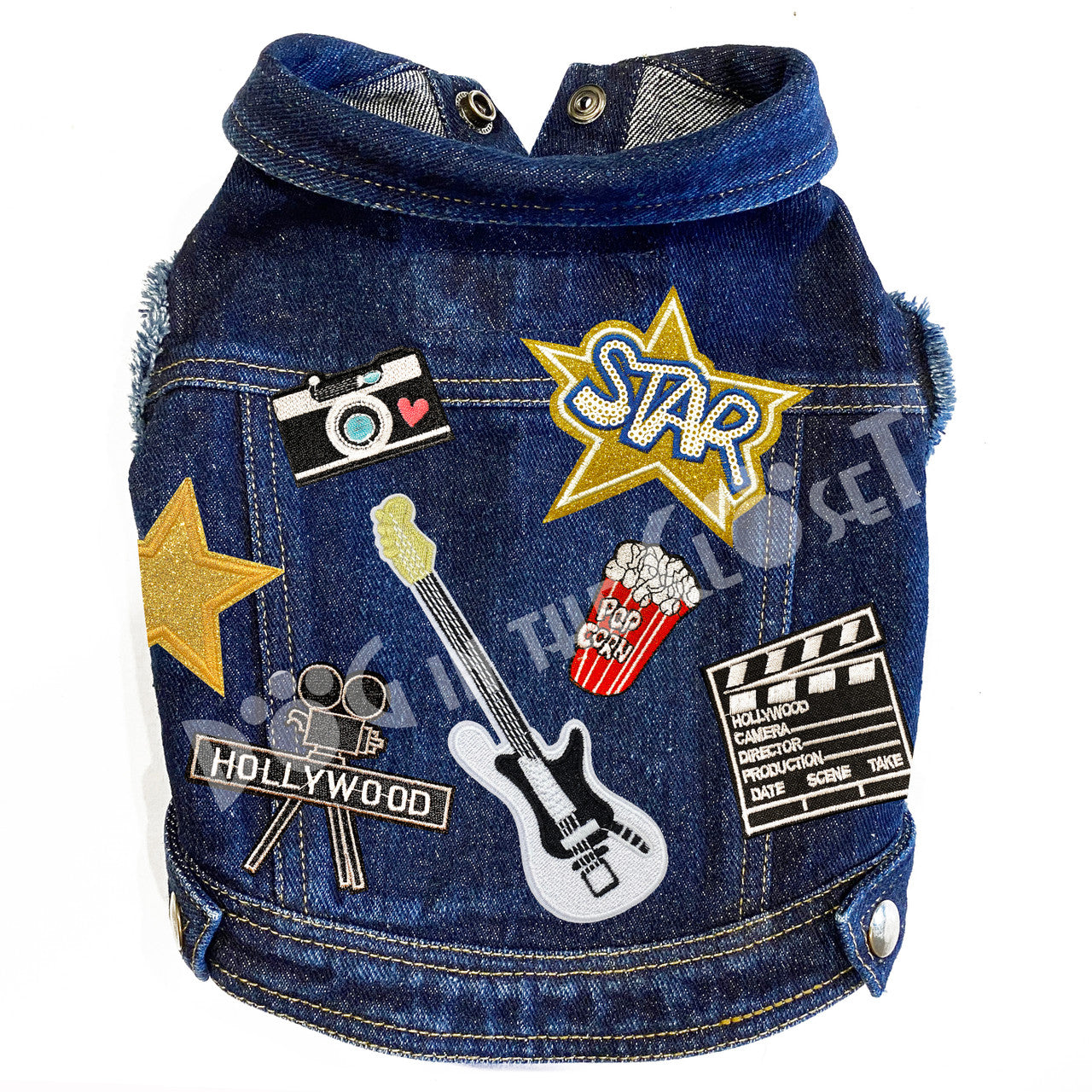 Hollywood Rock Star Denim Dog Jacket