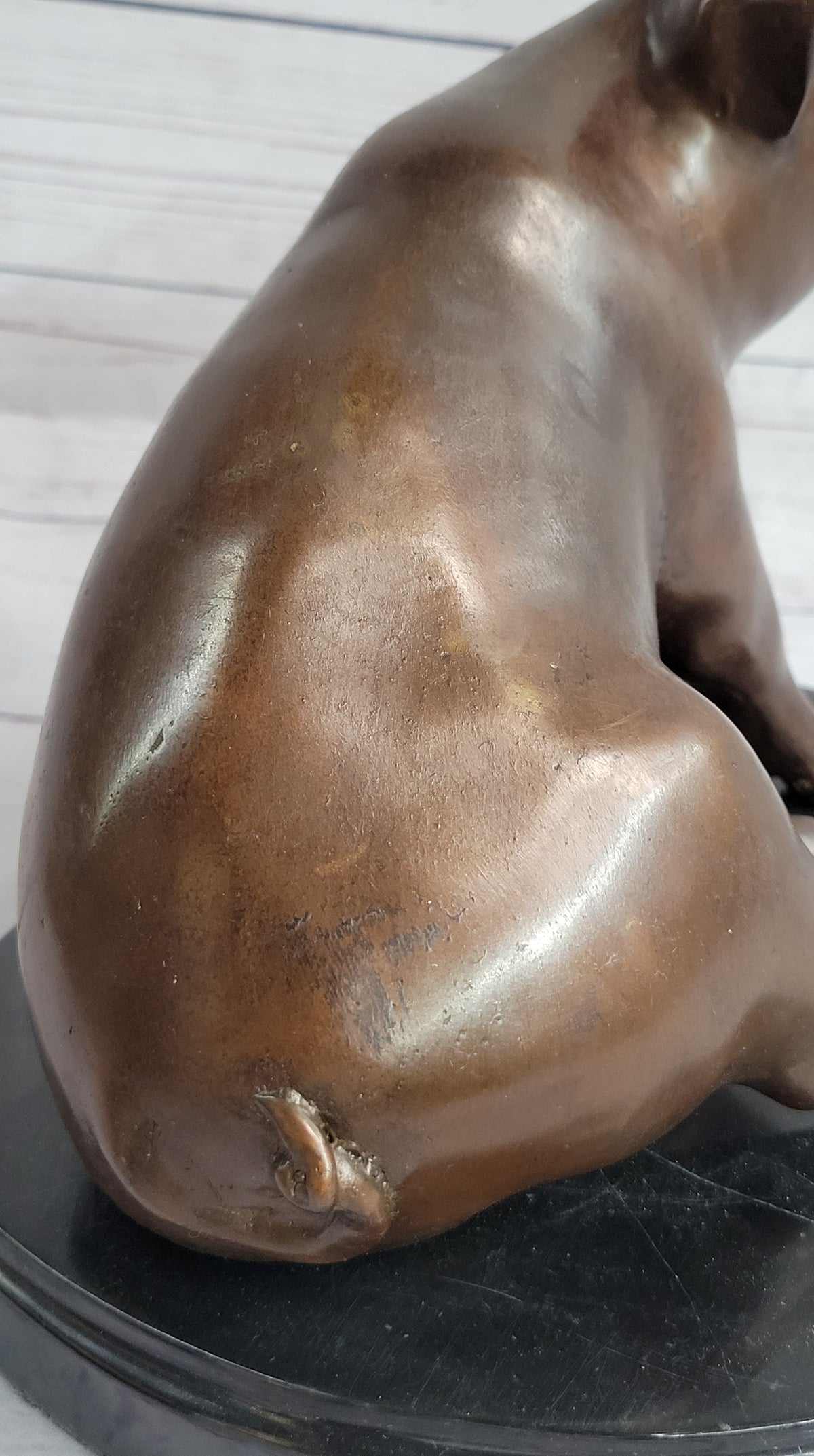 Bronze Metal Cute Pig Statue Sculpture Figure Figurine after PJ Mene 8.5" x 10"