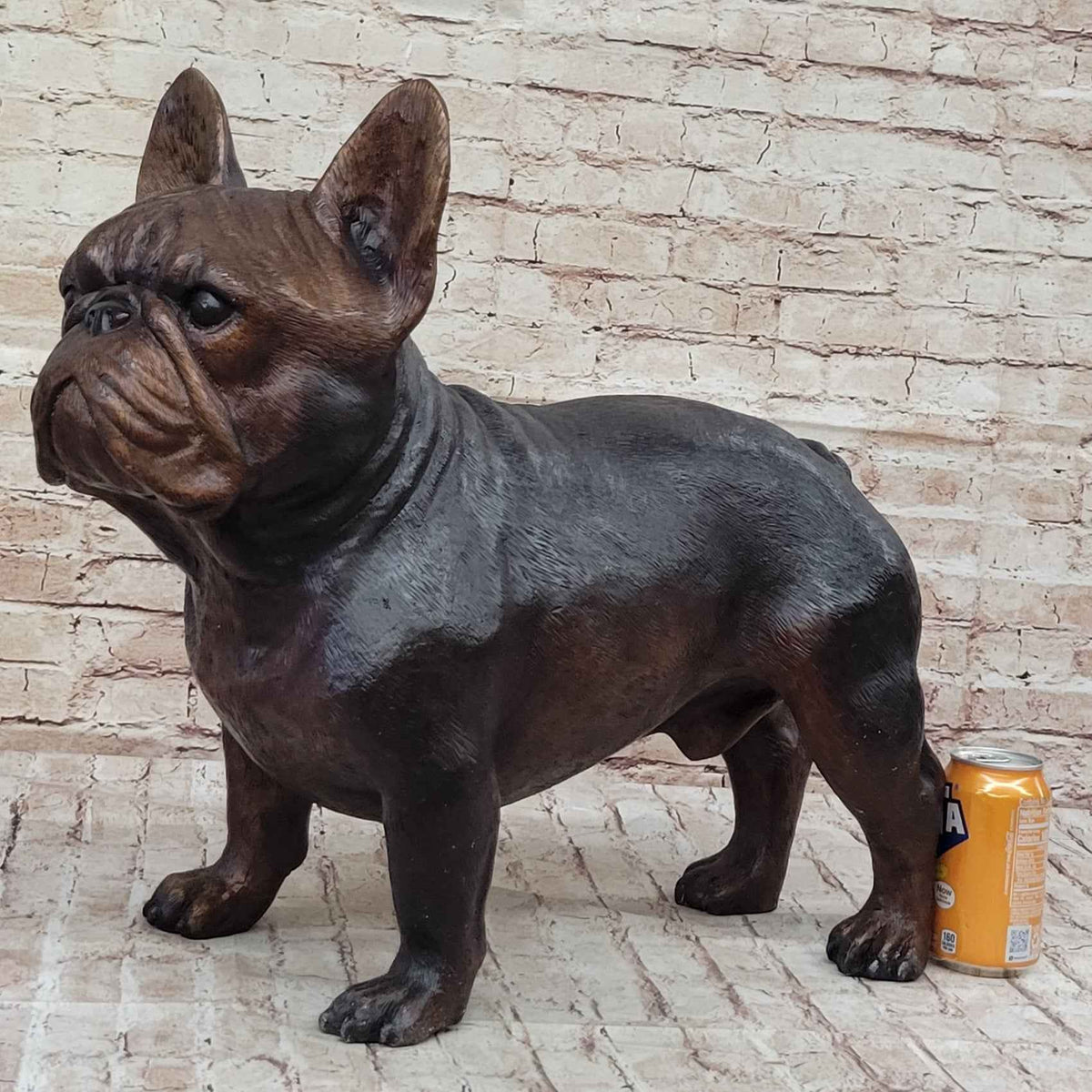 French Bulldog Puppy Dog Bronze Sculpture Statue Figure Signed Art Decor