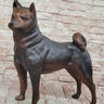Shiba Inu Puppy Dog Bronze Sculpture Statue Figurine Collectible Art