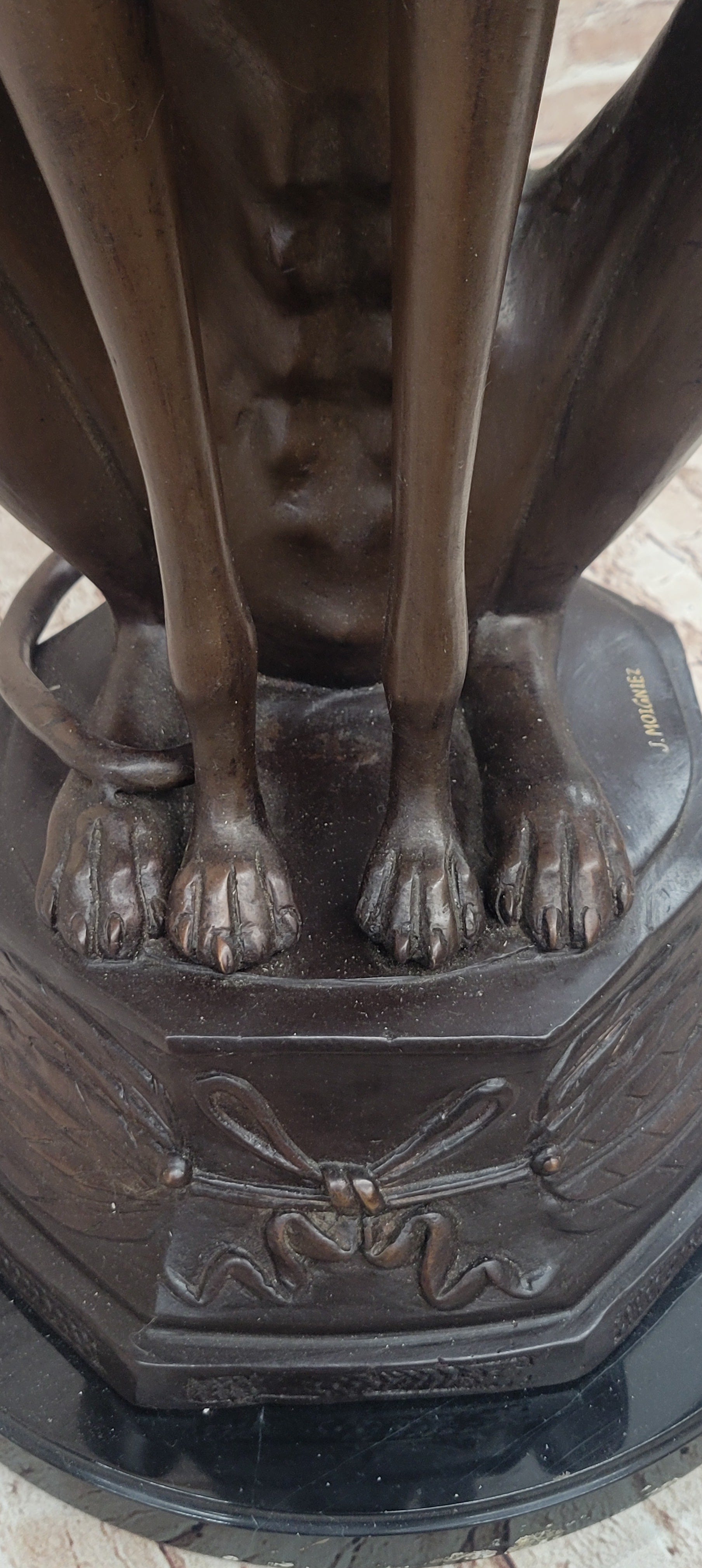 Life Size Bronze Greyhound Saluki Slender Dog Statue Sculpture by J. Moigniez