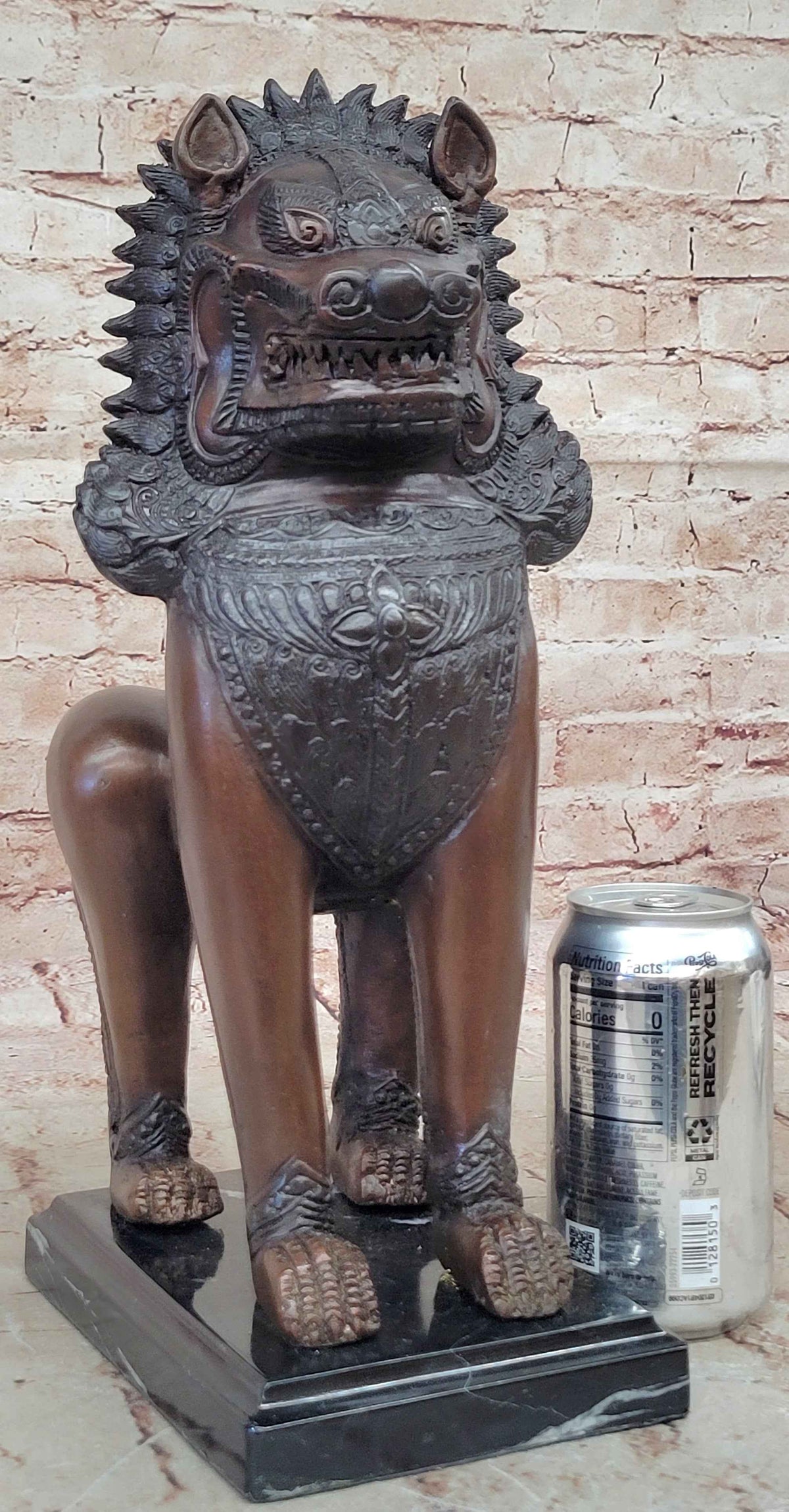 Bronze Foo Dog Guardian Statue – Oriental Protective Lion Sculpture