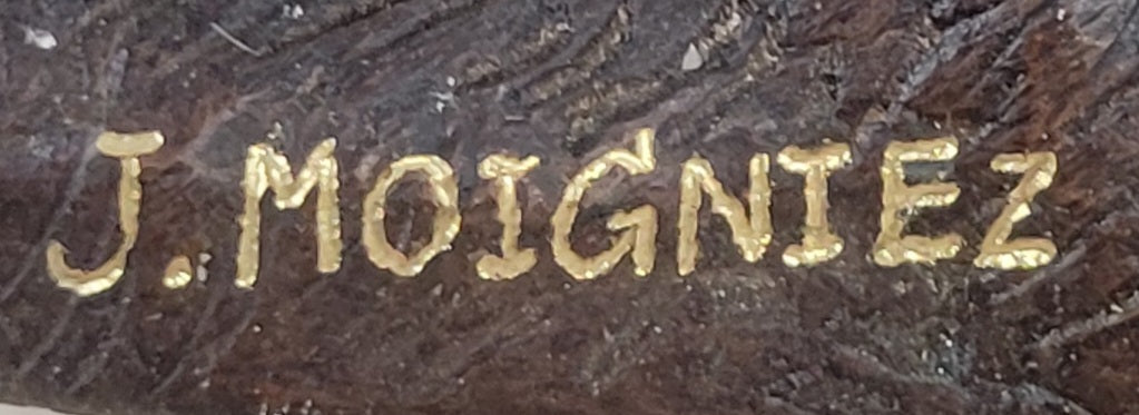 Bronze Metal Labrador Puppy Dog Sculpture Statue Figure Signed Art Collectible