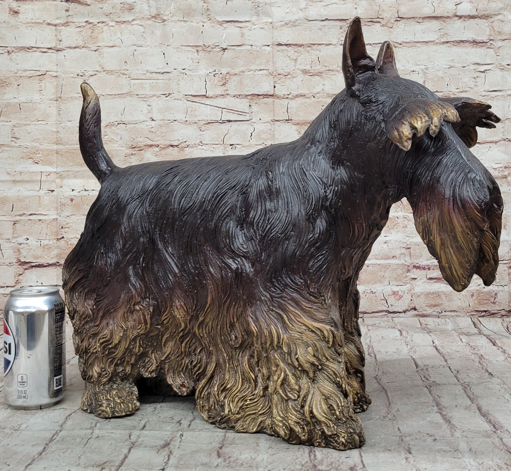 Scottish Terrier Dog Bronze Metal Sculpture Statue Figure Figurine Handmade Art 16" x 20"