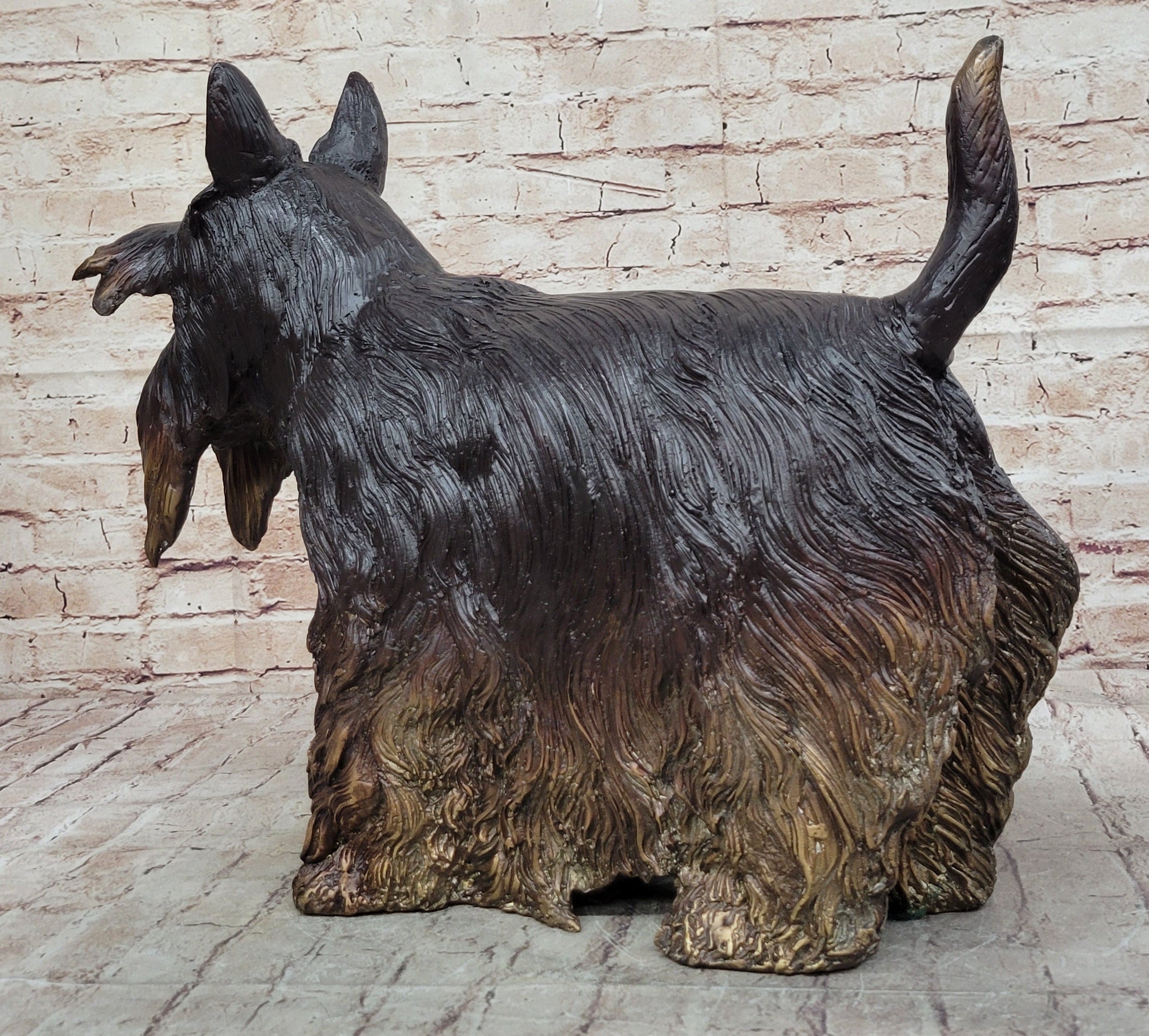 Scottish Terrier Dog Bronze Metal Sculpture Statue Figure Figurine Handmade Art 16" x 20"