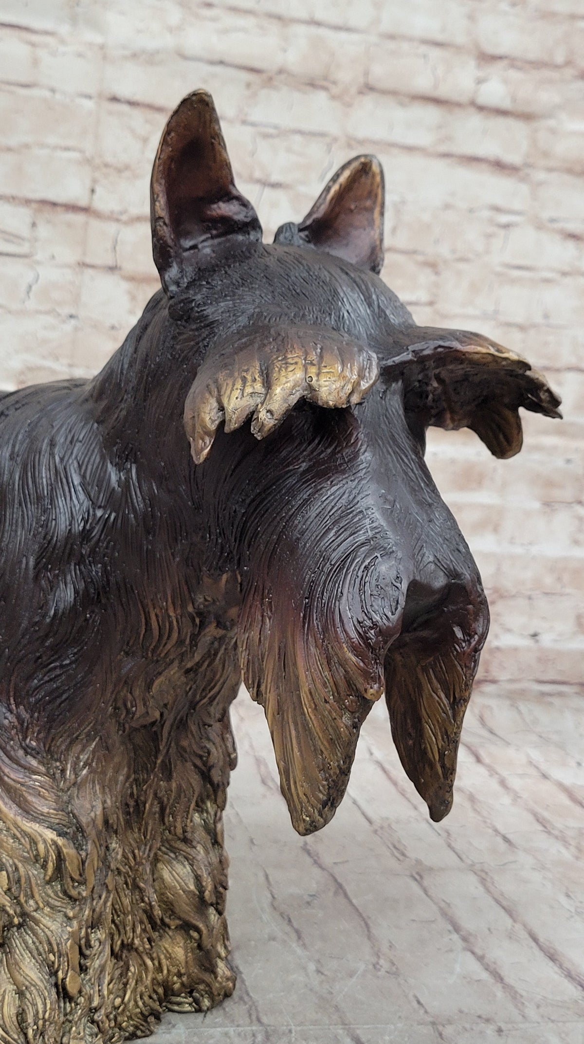 Scottish Terrier Dog Bronze Metal Sculpture Statue Figure Figurine Handmade Art 16" x 20"