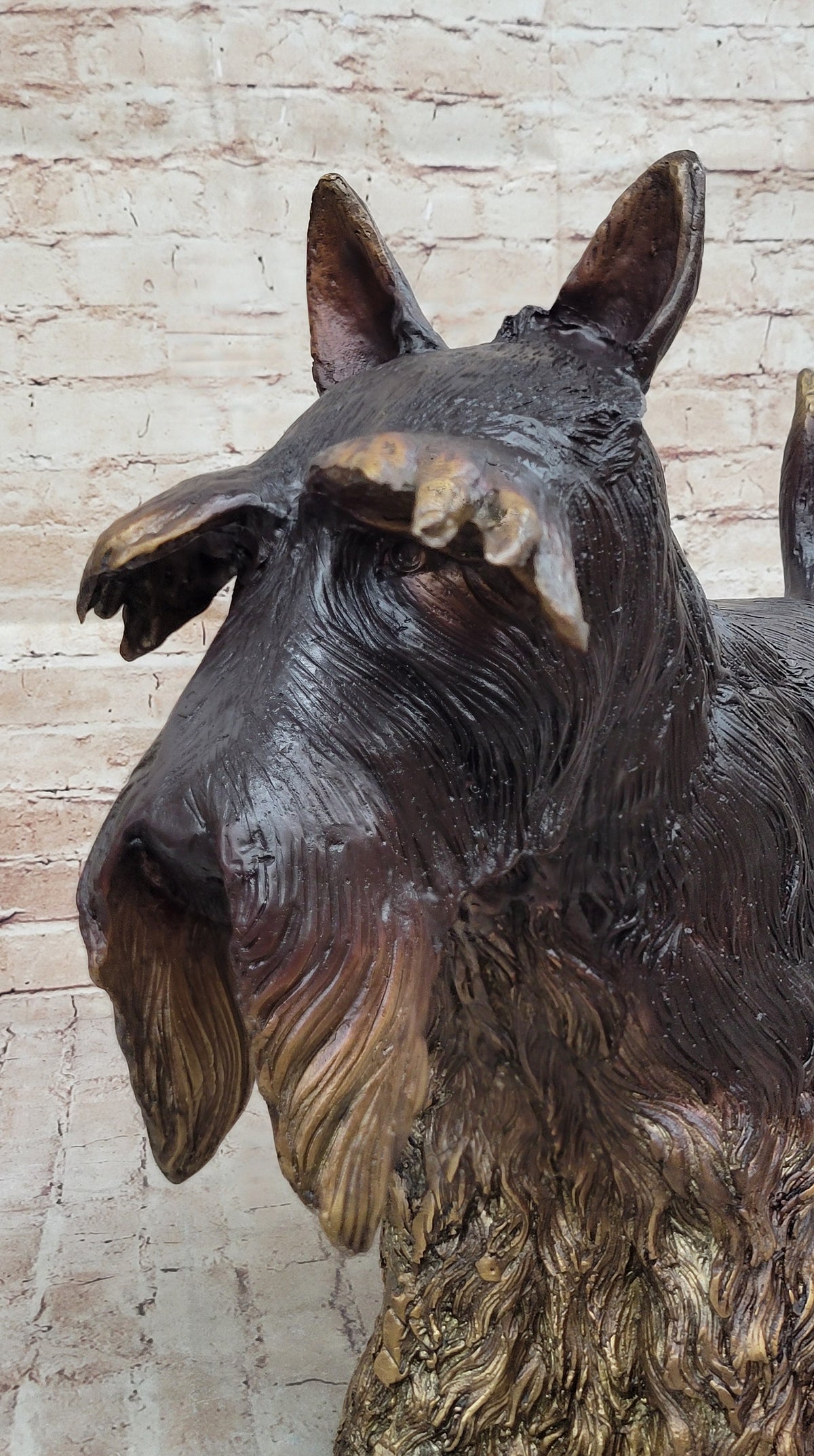 Scottish Terrier Dog Bronze Metal Sculpture Statue Figure Figurine Handmade Art 16" x 20"