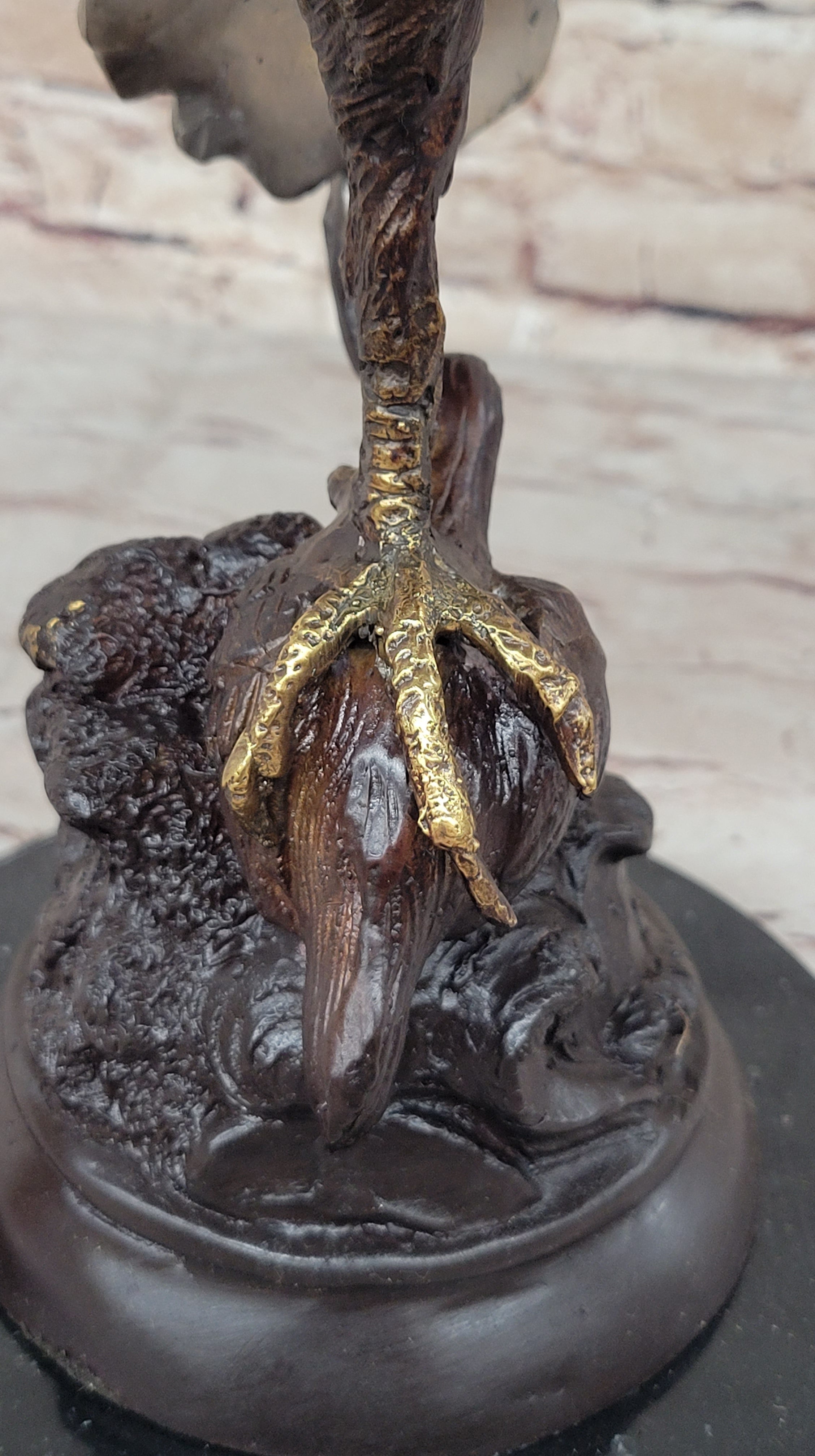 American Bald Eagle Bronze Statue Sculpture Figure by Moigniez 22" x 17"