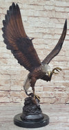 American Bald Eagle Bronze Statue Sculpture Figure by Moigniez 22" x 17"