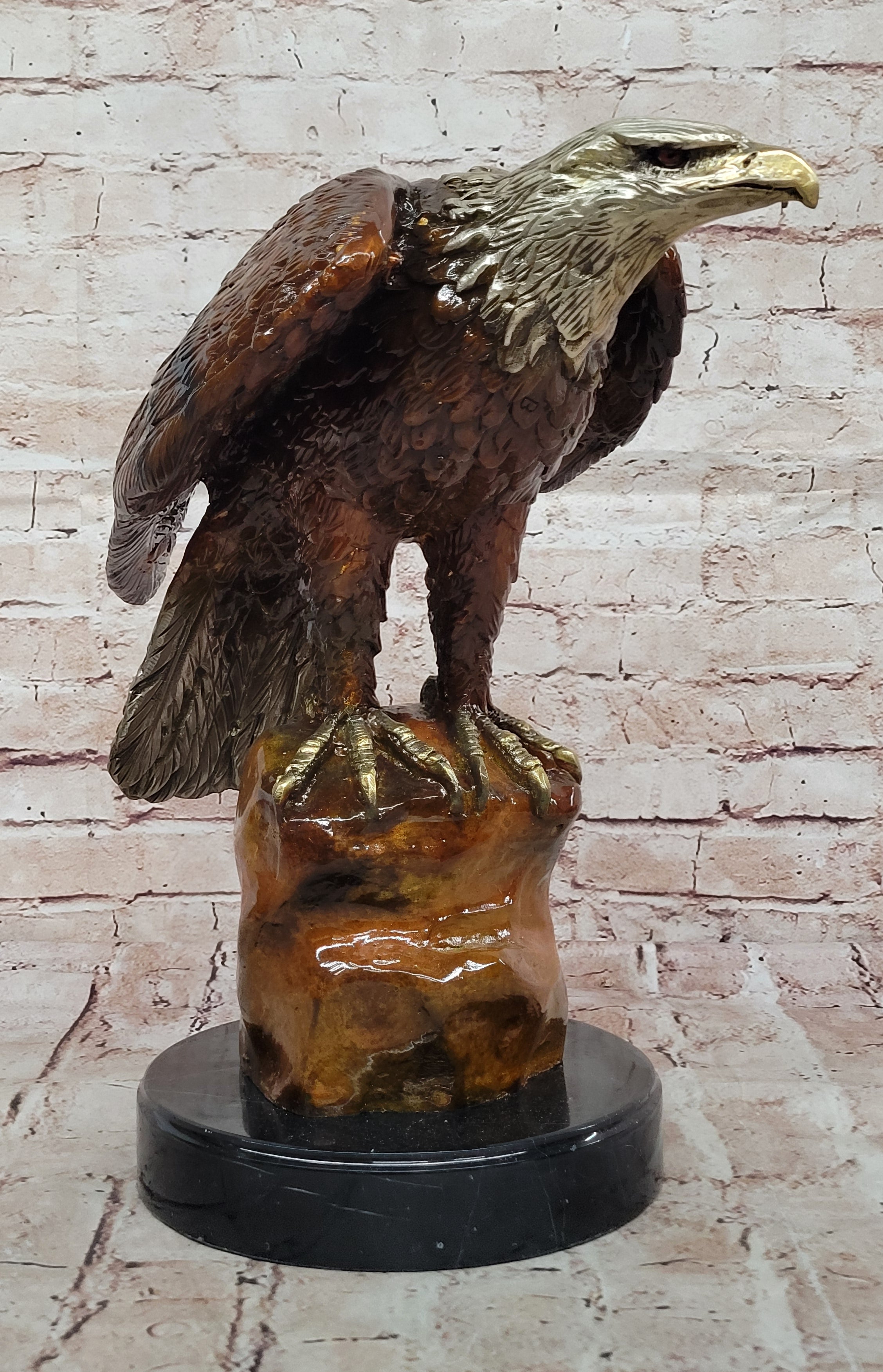 Jules Moigniez Inspired Bronze Eagle; Wildlife Art Sculpture