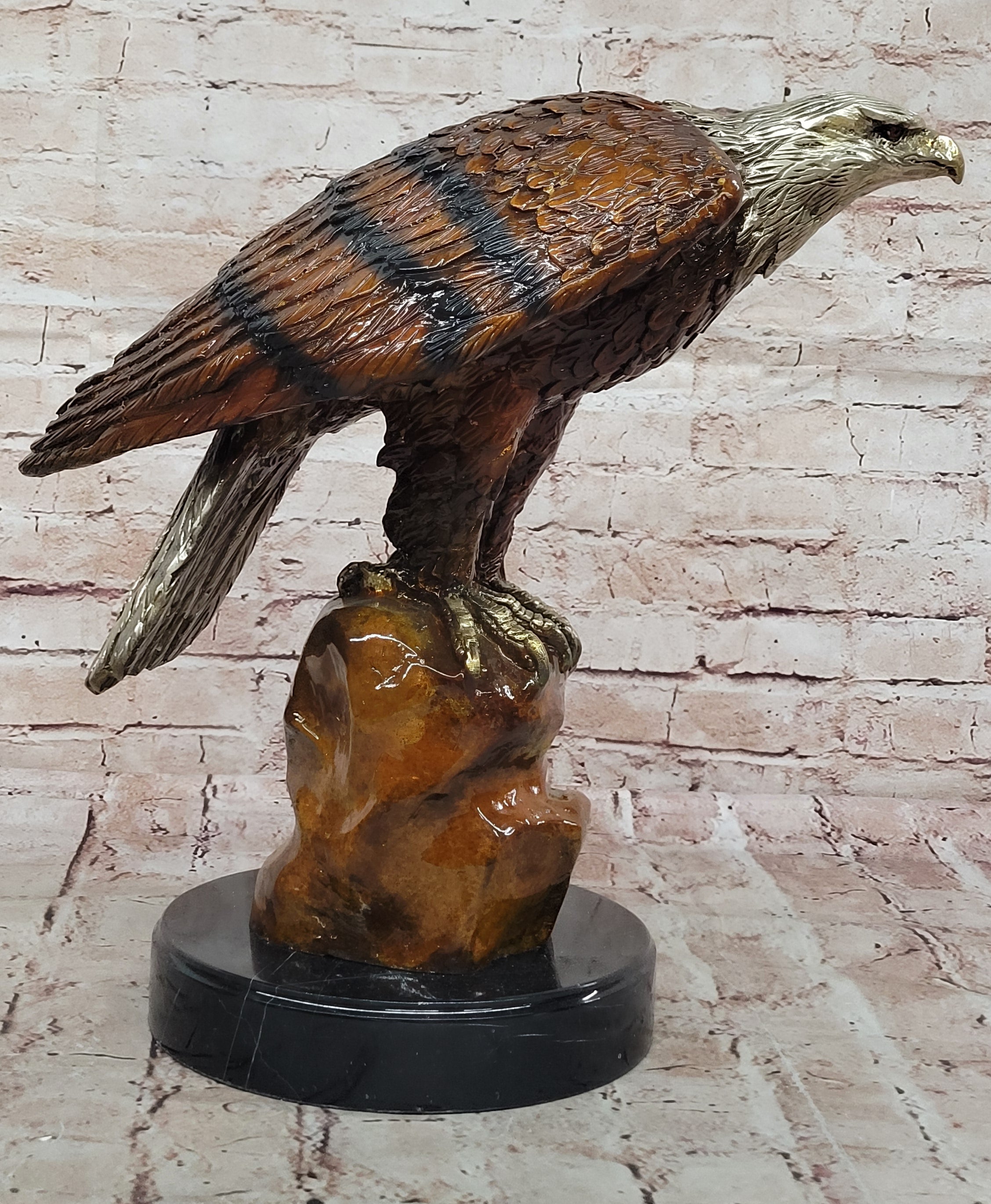 Jules Moigniez Inspired Bronze Eagle; Wildlife Art Sculpture
