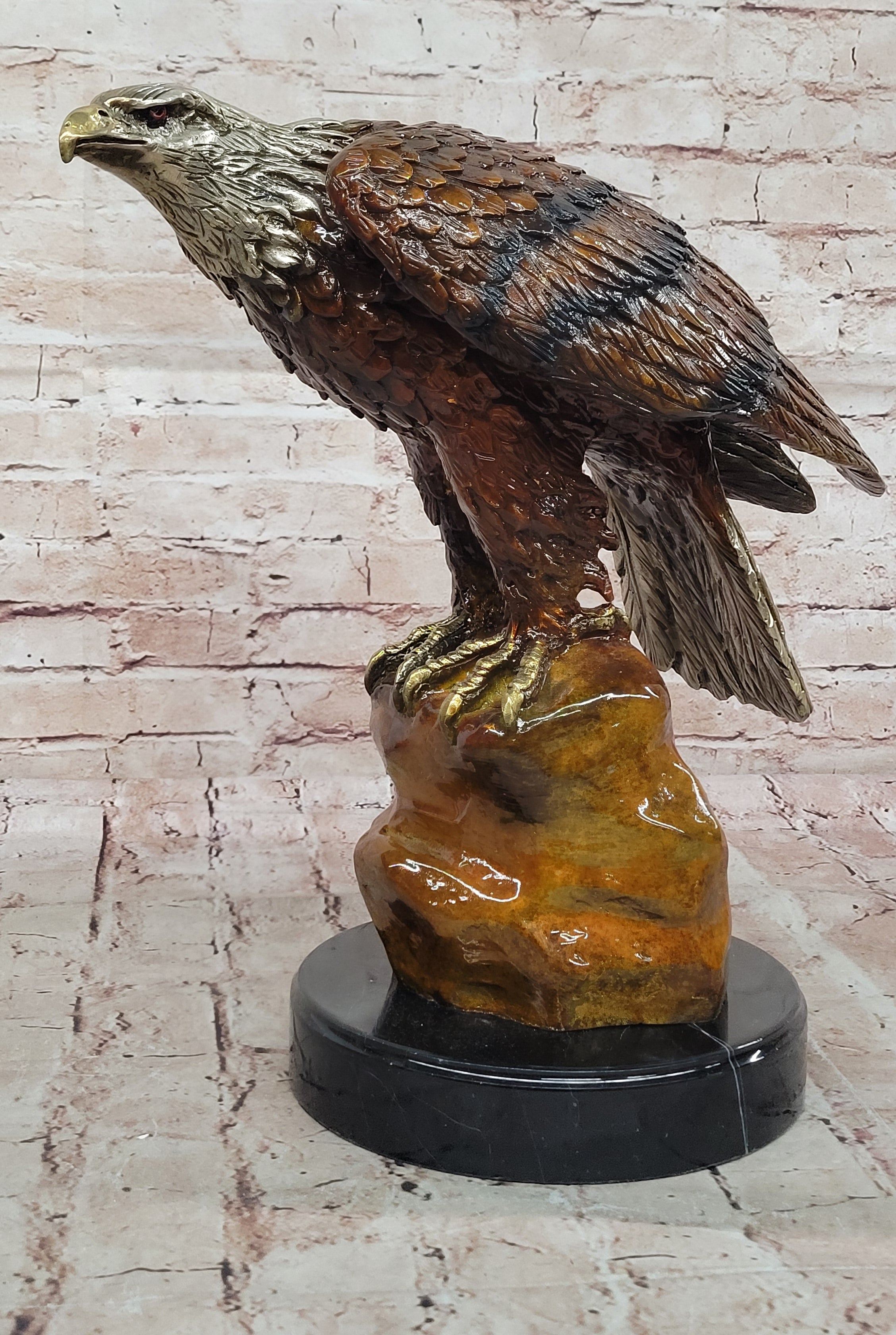 Jules Moigniez Inspired Bronze Eagle; Wildlife Art Sculpture