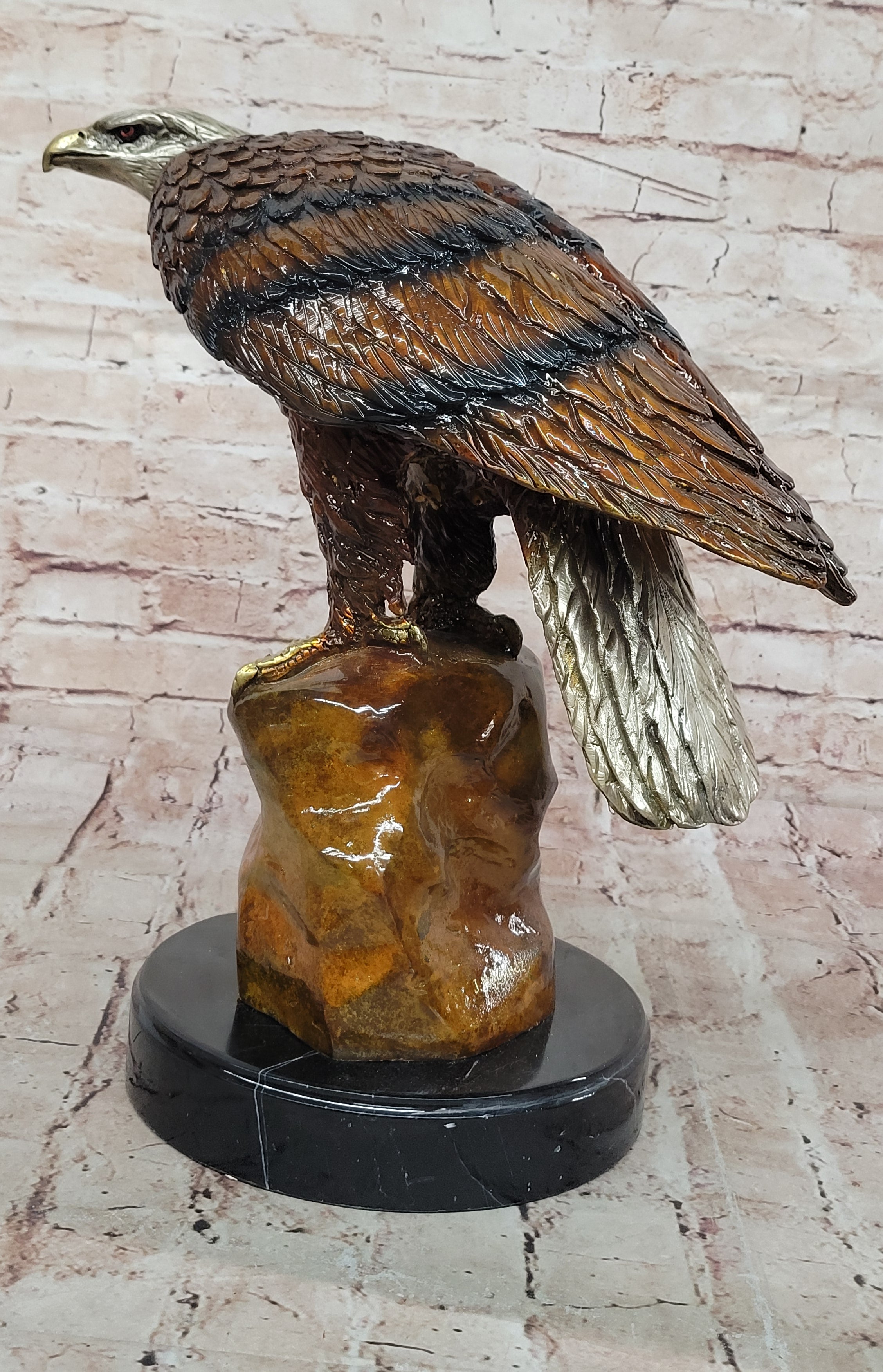 Jules Moigniez Inspired Bronze Eagle; Wildlife Art Sculpture