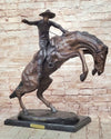 Bronco Buster Frederic Remington Bronze Statue Cowboy Horse Western 24" x 26"