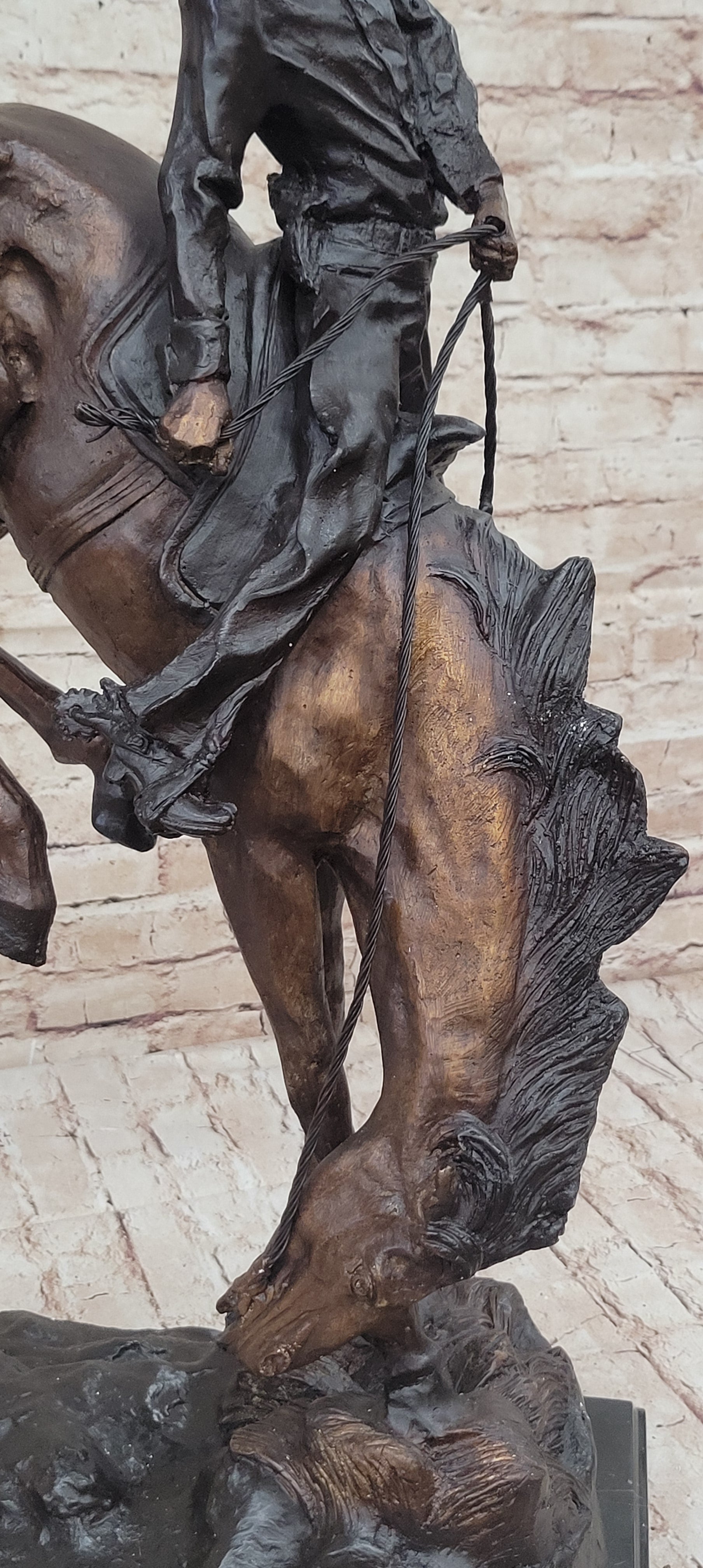 OUTLAW by Frederic Remington Western Cowboy Horseback Bronze Statue Sculpture 27" x 24"