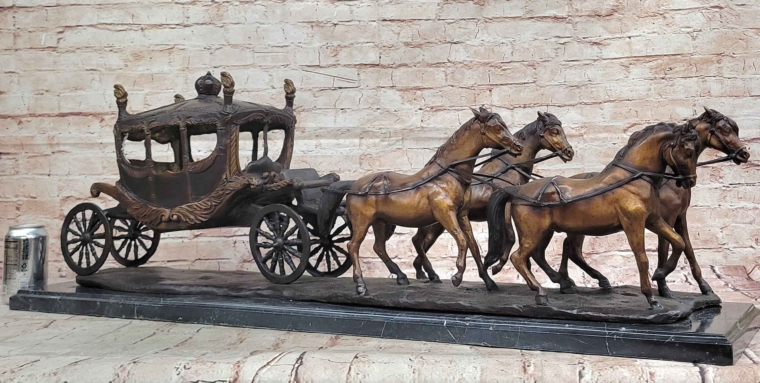 Stagecoach Coach Horse Carriage Bronze Sculpture - Limited Edition