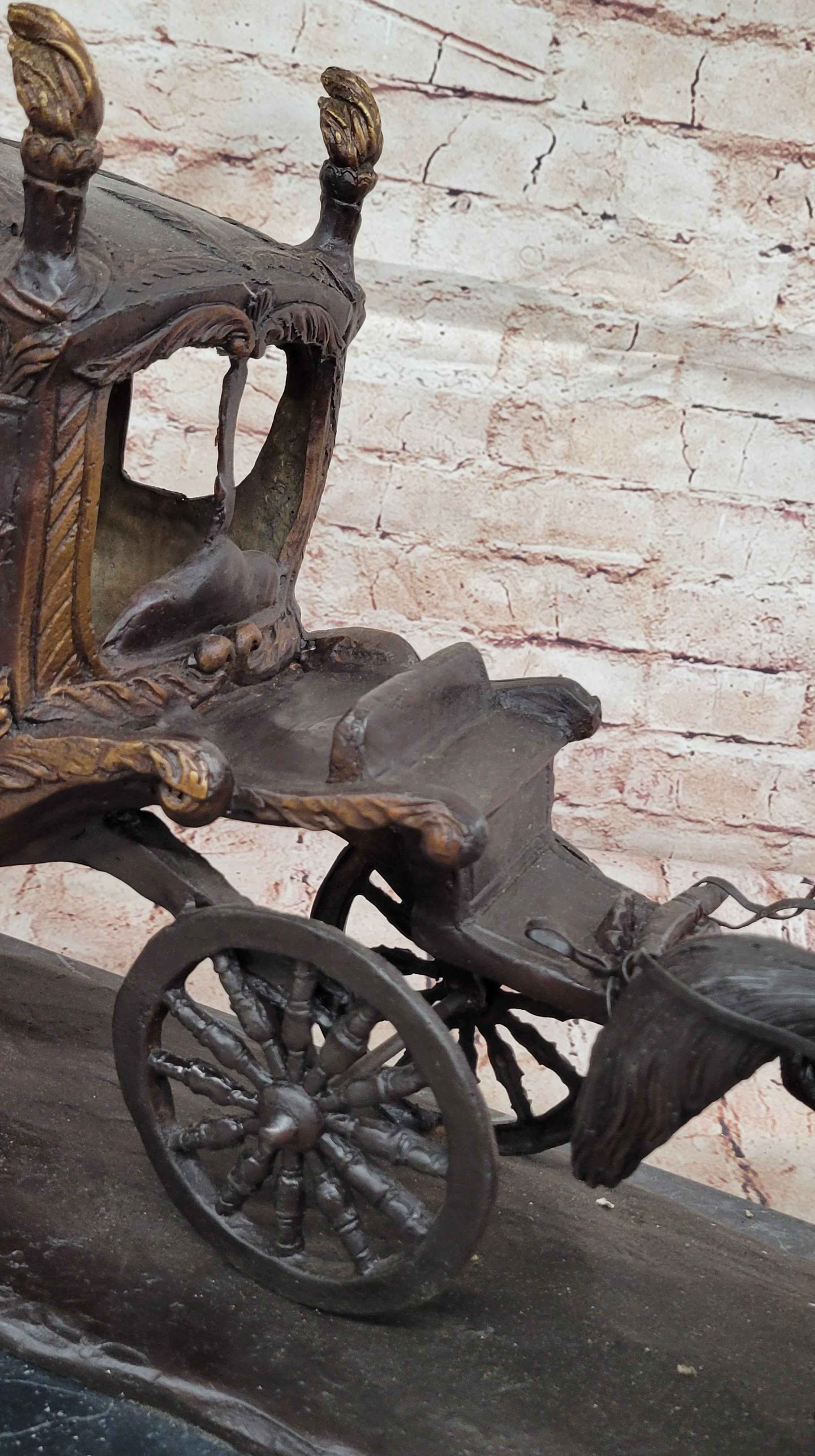 Stagecoach Coach Horse Carriage Bronze Sculpture - Limited Edition