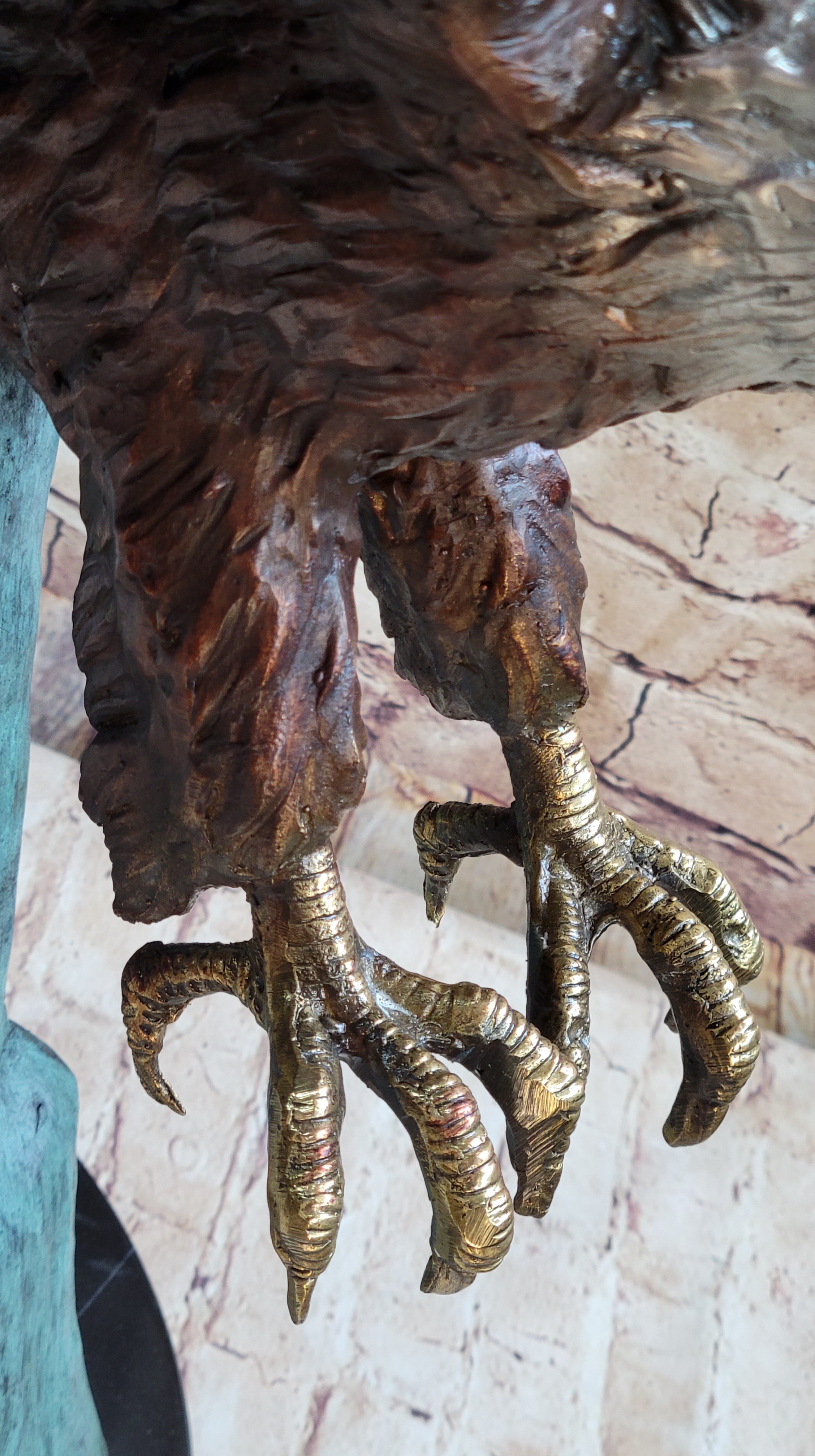 Swooping American Bald Eagle Real Bronze Sculpture Indoor Outdoor Statue 30" x 21"