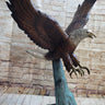 Swooping American Bald Eagle Real Bronze Sculpture Indoor Outdoor Statue 30" x 21"