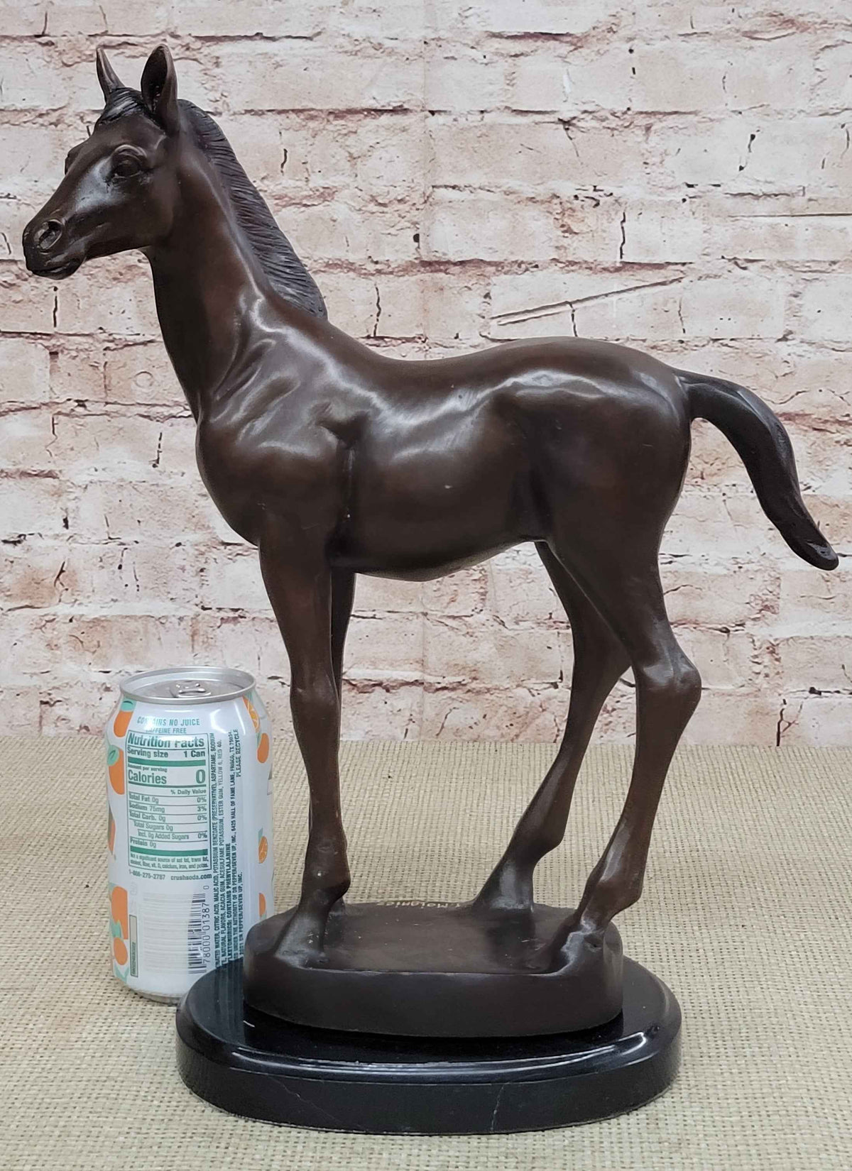Bronze Standing Foal Sculpture Young Horse Statue Decor