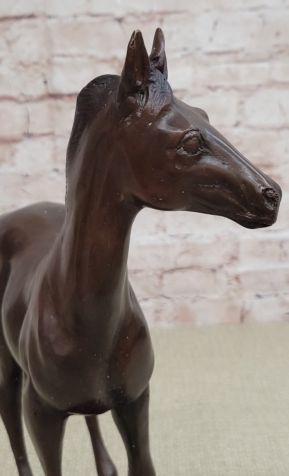 Bronze Standing Foal Sculpture Young Horse Statue Decor